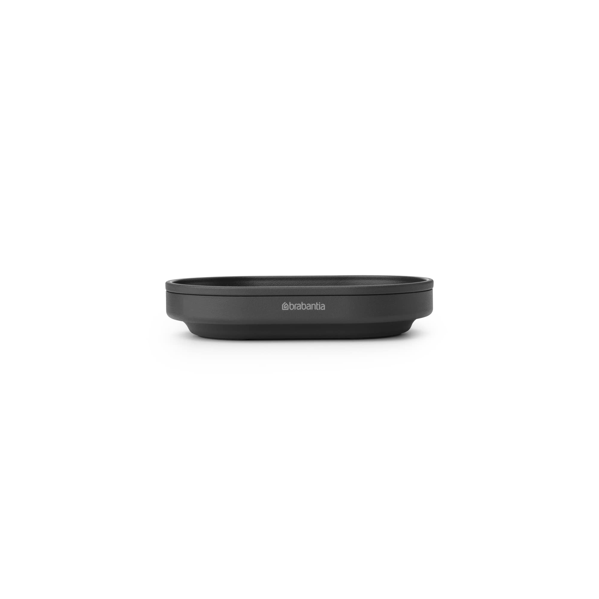 Brabantia MindSet Soap Dish - Anti-Rust Metal Soap Holder Tray for Bathroom, Shower & Kitchen Sink - Non-Slip Basin Soap Dispenser (Mineral Infinite Gray) - Perfect for Modern Homes & Spa-Like Showers