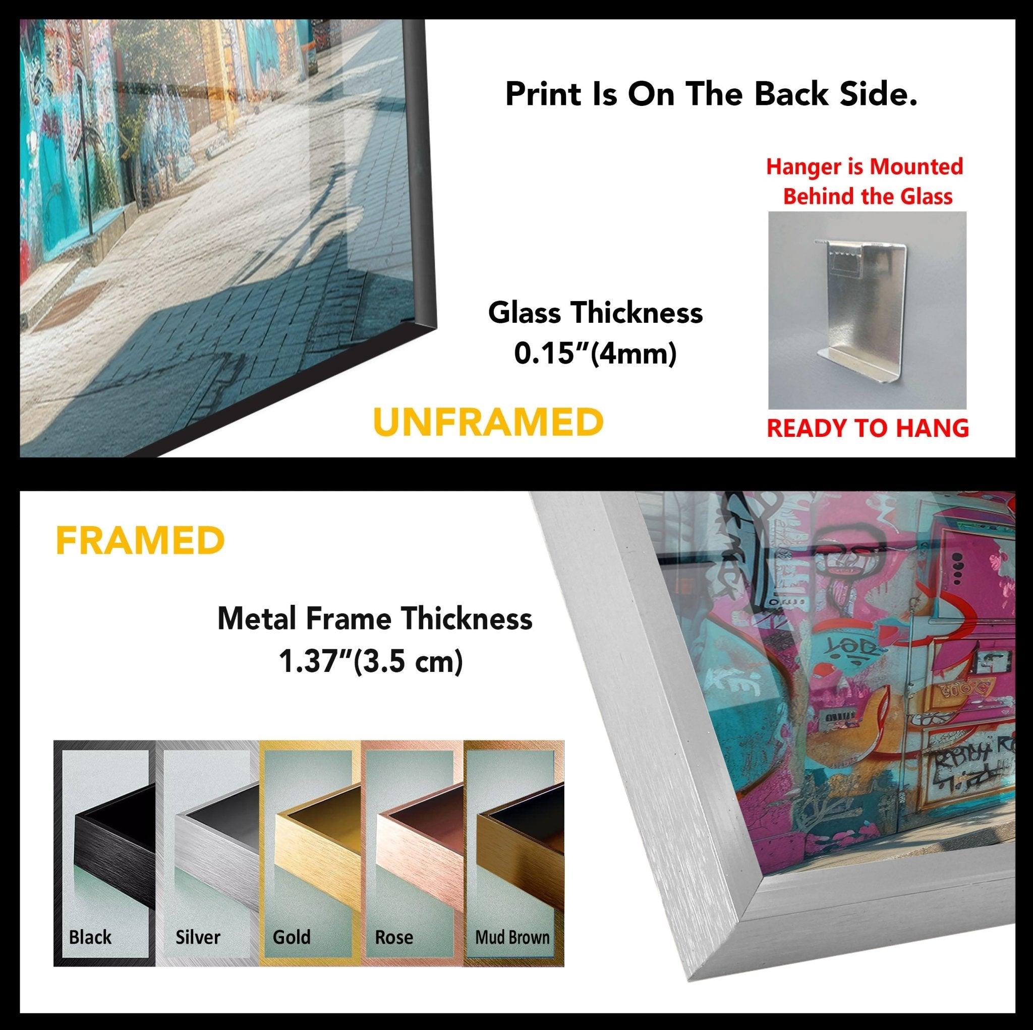 Banksy Graffiti Glass Wall Art - Modern Urban Street Art Decor for Living Room, Bedroom & Office - Unique Gift for Art Lovers