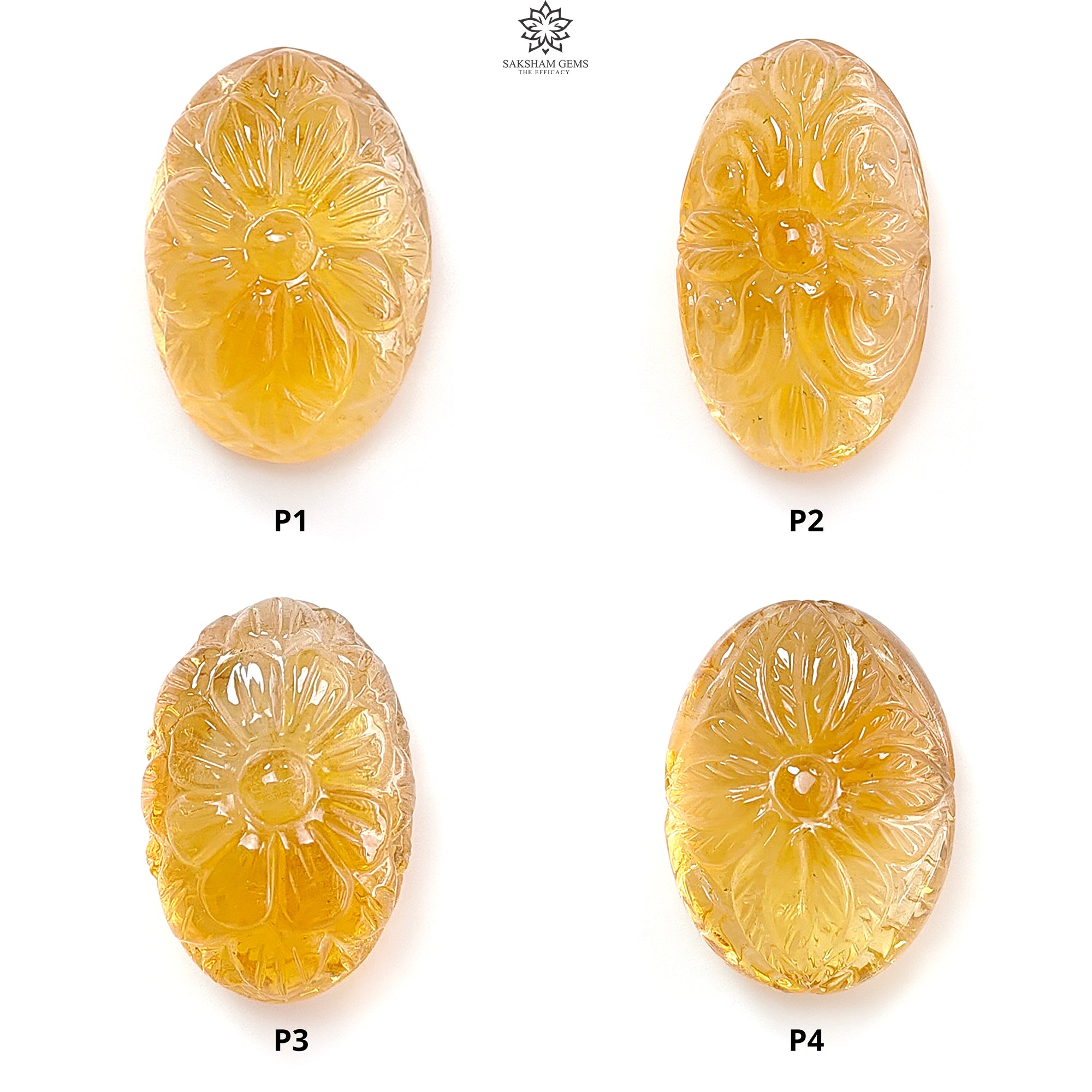 Natural Untreated Yellow Citrine Gemstone - Hand Carved Oval Shape 1pc for Jewelry Making | Healing Crystal, Birthstone Gift, Meditation Stone, Energy Stone Collection