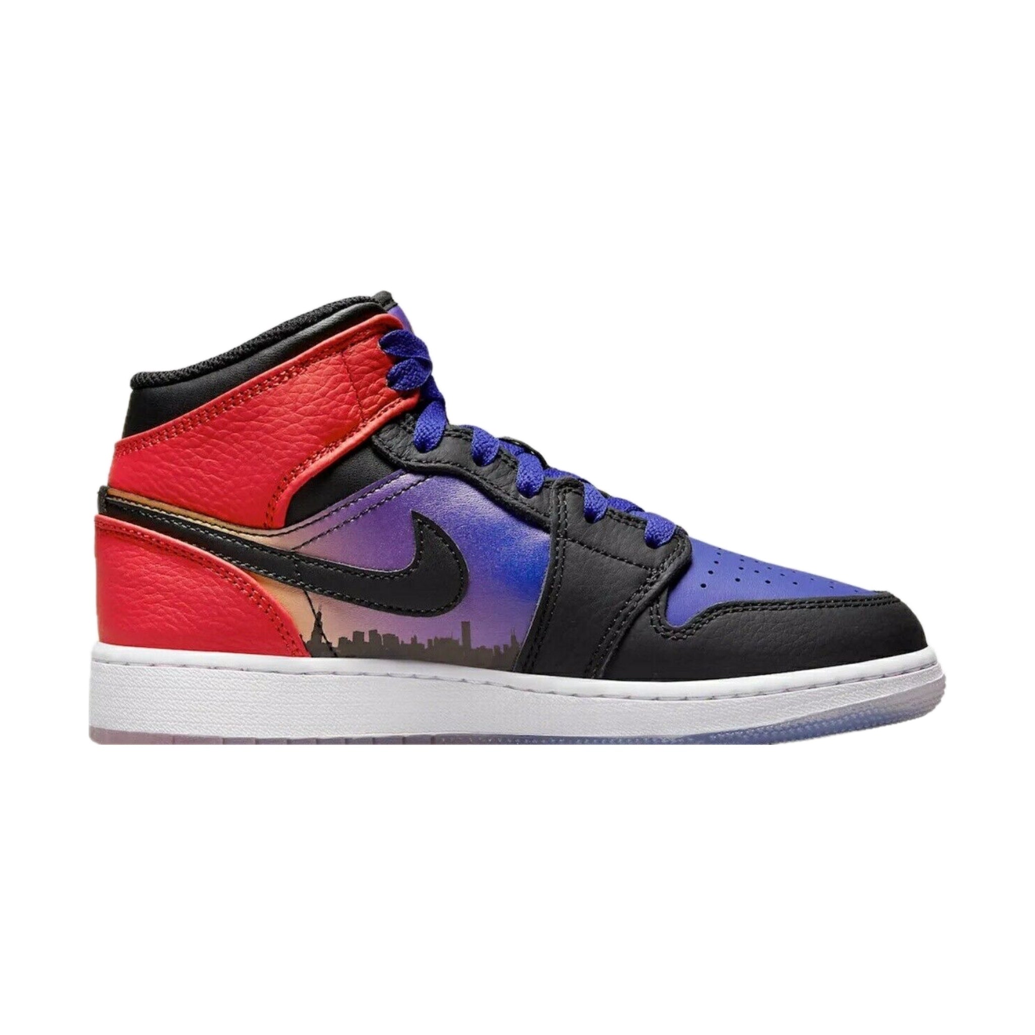 Air Jordan 1 Mid GS SS Skyline Concord Black University Red Psychic Purple Peach Cream Total Orange - Basketball Shoes for Kids & Teens - Perfect for School, Sports & Streetwear Fashion