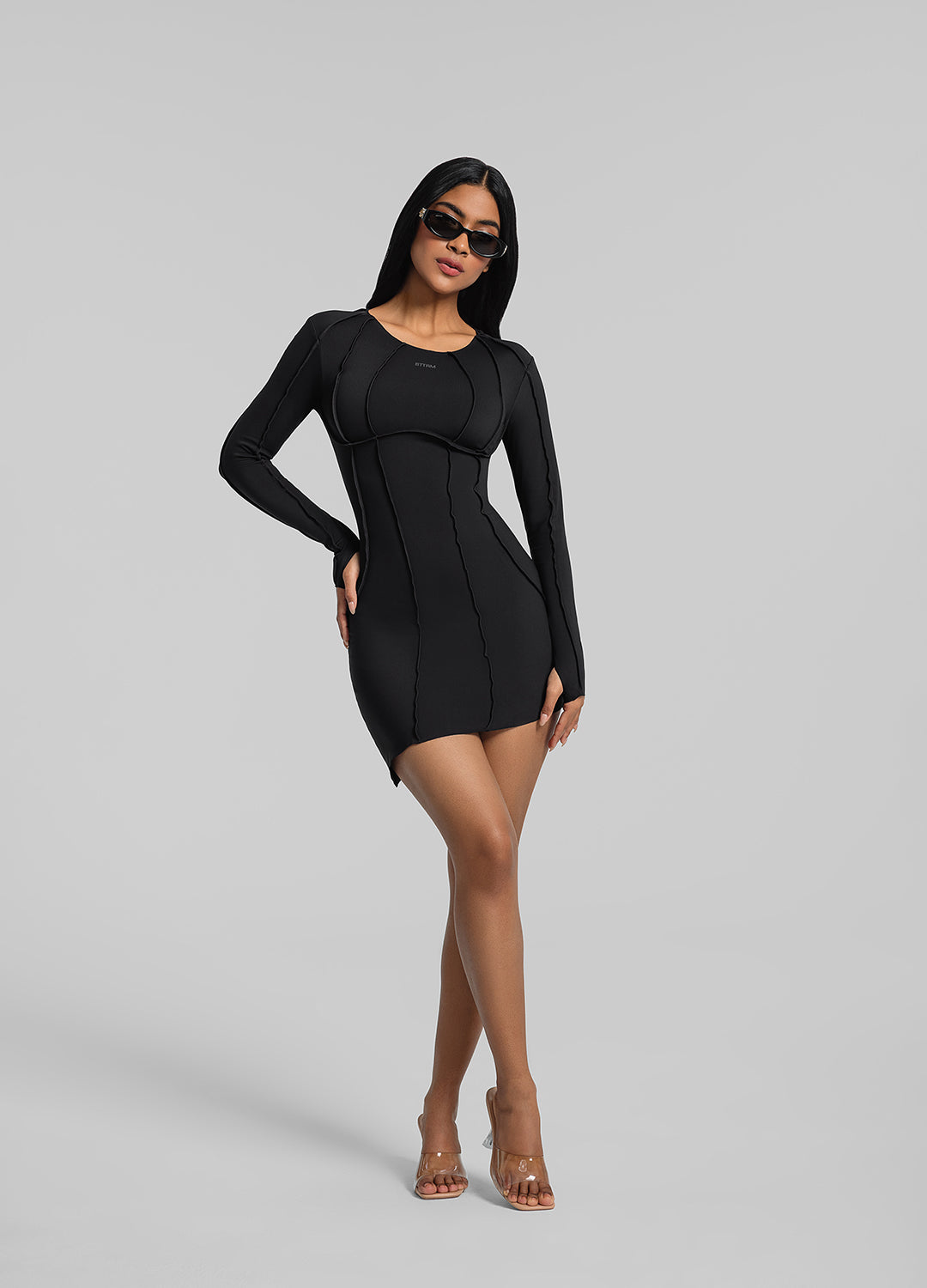 Elegant Curved Stitching Mini Dress for Women - Sexy Bodycon Party Dress for Night Out, Date Night & Special Occasions