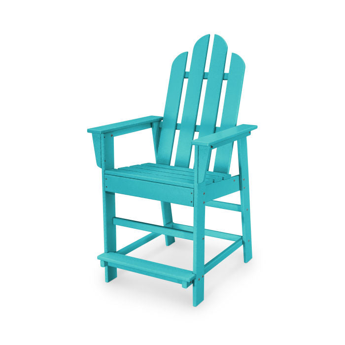 POLYWOOD Long Island Counter Height Chair - Durable Outdoor & Indoor Bar Stool for Kitchen, Patio, Deck - Weather-Resistant Recycled Plastic - Comfortable Back Support - Perfect for Dining & Entertaining