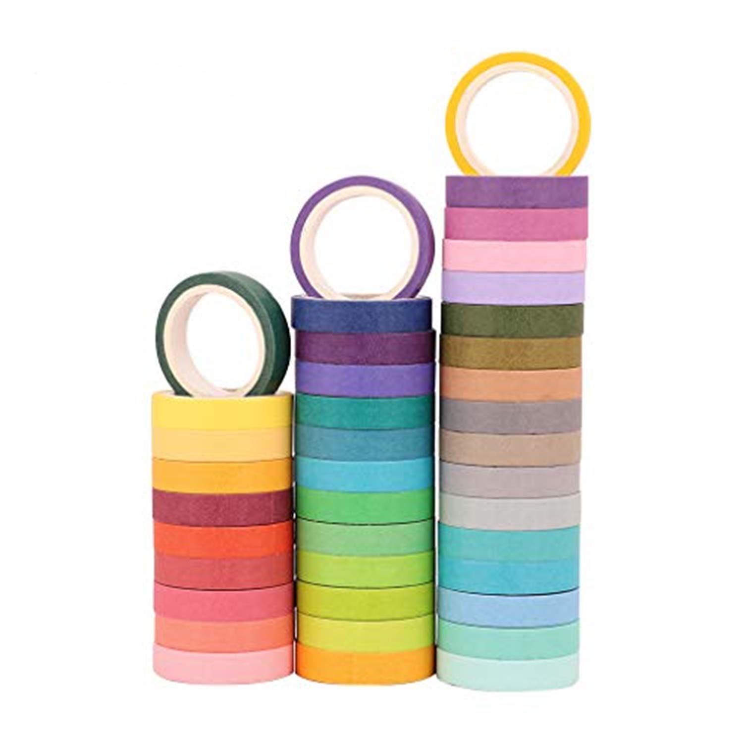 40 Rolls Colorful Washi Masking Tape Set - 4M Length DIY Craft Paper Tape for Scrapbooking, Art Labeling, Classroom Decor & School Projects | Perfect for DIY Designs, Home Decor, Office Organization & Gift Wrapping