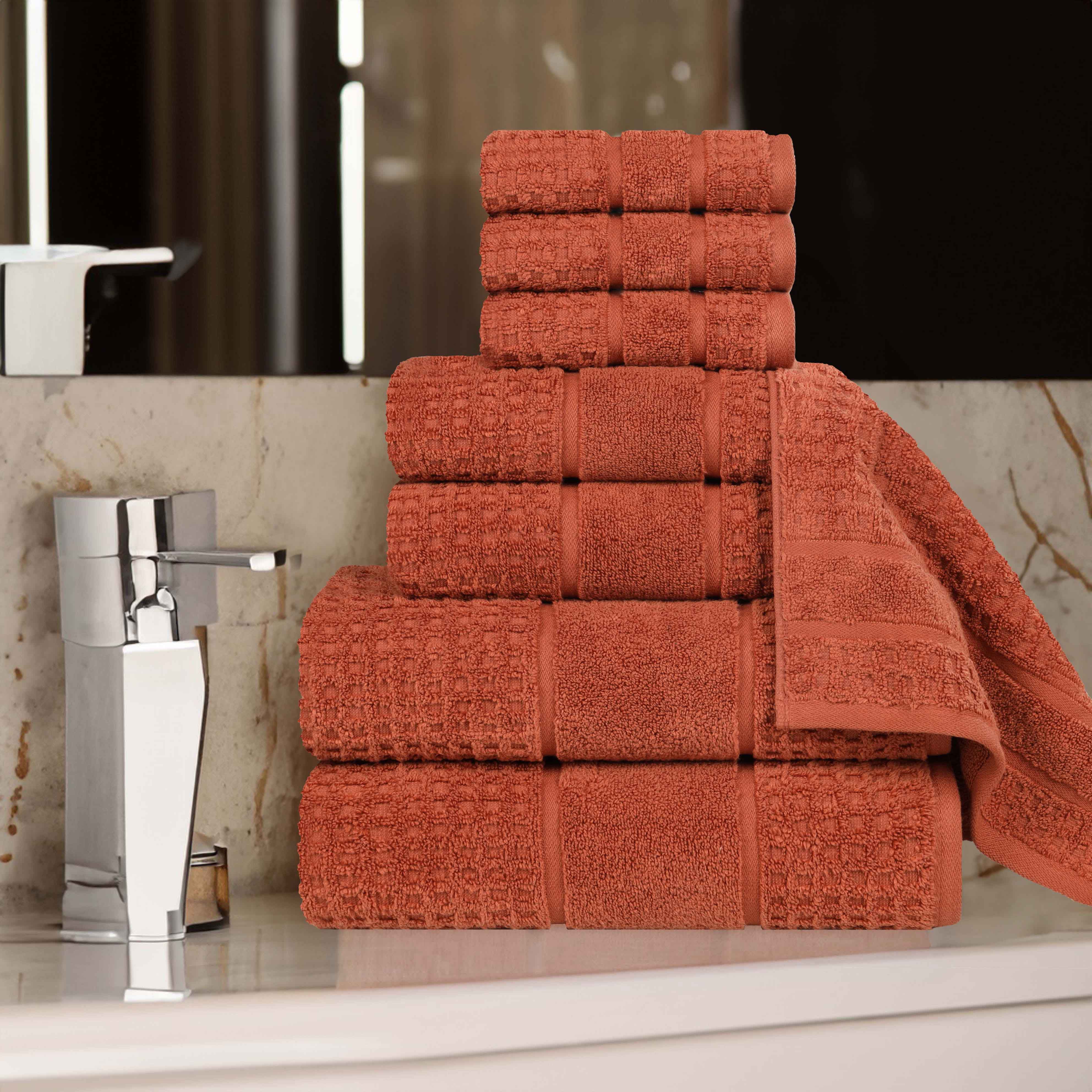 Premium 8-Piece Zero Twist Cotton Waffle Towel Set - Ultra Soft & Highly Absorbent Honeycomb Weave Bath Towels for Spa, Gym & Luxury Home Use