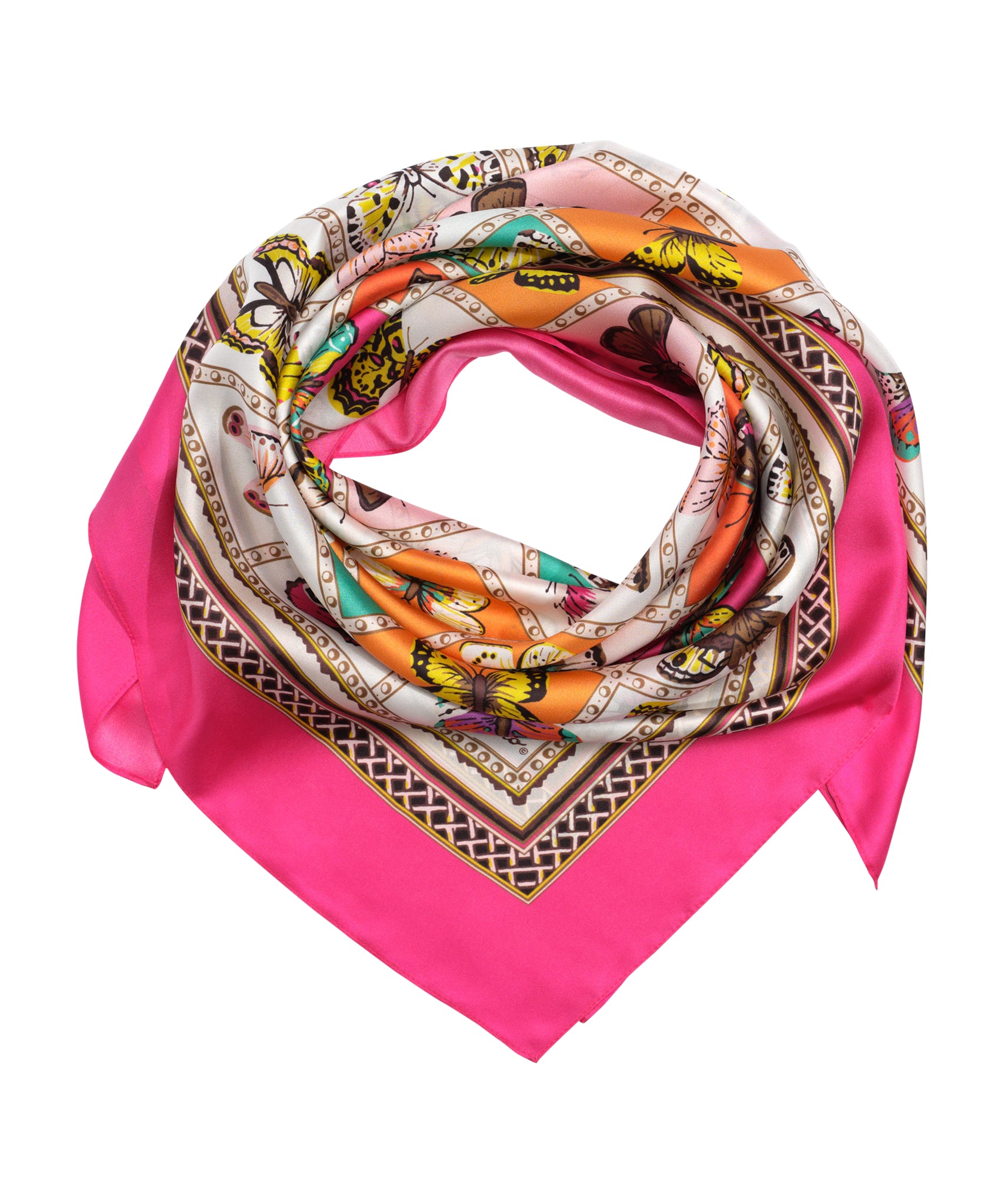 Elegant Butterfly Print Silk Square Scarf - Lightweight Fashion Accessory for Women - Perfect for Neckwear, Hair Accessory, Handbag Decoration & Gift Giving
