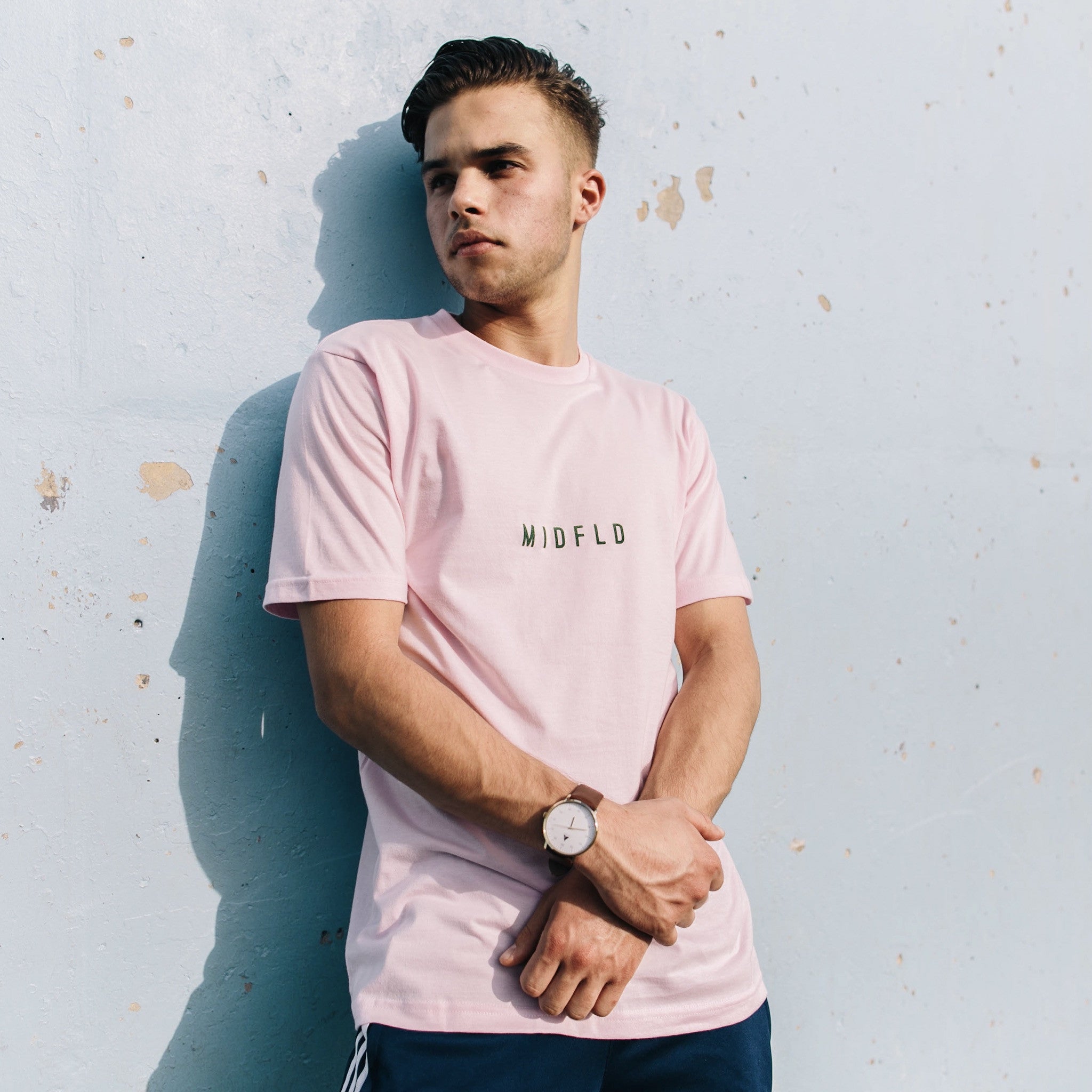 MIDFLD Small Space Logo T-Shirt - Light Pink | Stylish Casual Wear for Everyday Outfits & Weekend Errands