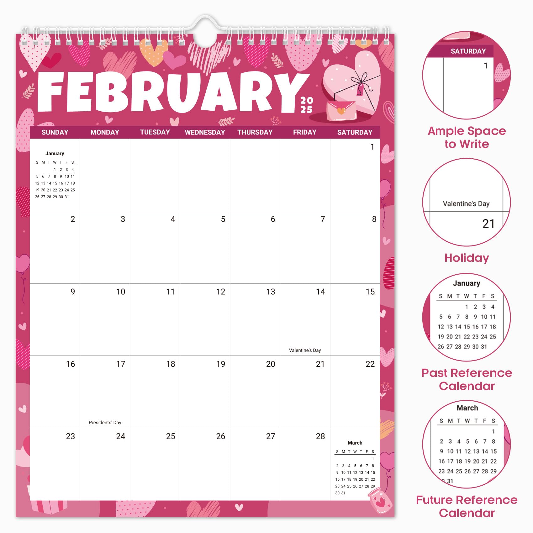 2025-2026 18 Month Wall Calendar | January 2025 to June 2026 Large Monthly Planner (14.7
