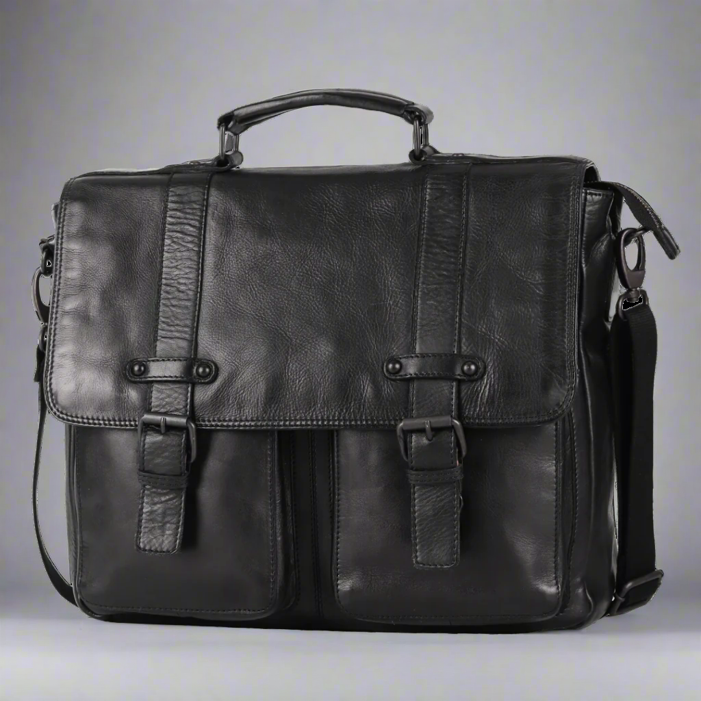 Premium MET Messenger Laptop Leather Bag for Men & Women - Durable 15.6 Inch Business Briefcase - Perfect for Work, Travel & Daily Commute