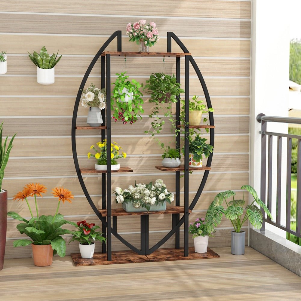 5 Tier Plant Stand Pack of 2 - Multi Layer Bonsai Flower Rack for Indoor/Outdoor Plants - Perfect for Balcony, Garden, Patio & Home Decor