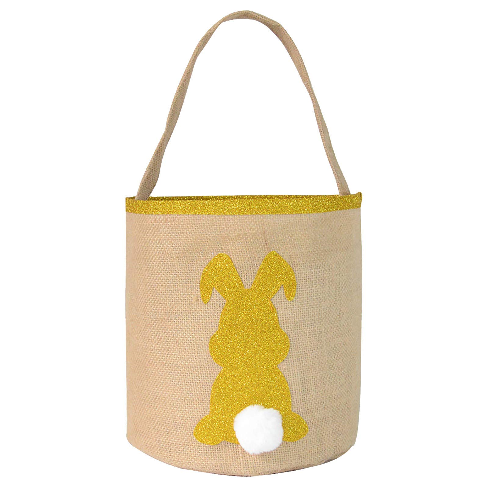 Easter Bunny Ears Canvas Candy Basket - Printed Holiday Gift Bag for Easter Decorations, Home Party Favors, and Green Wrapping Paper | Perfect for Easter Egg Hunts, Spring Celebrations & Festive Home Decor