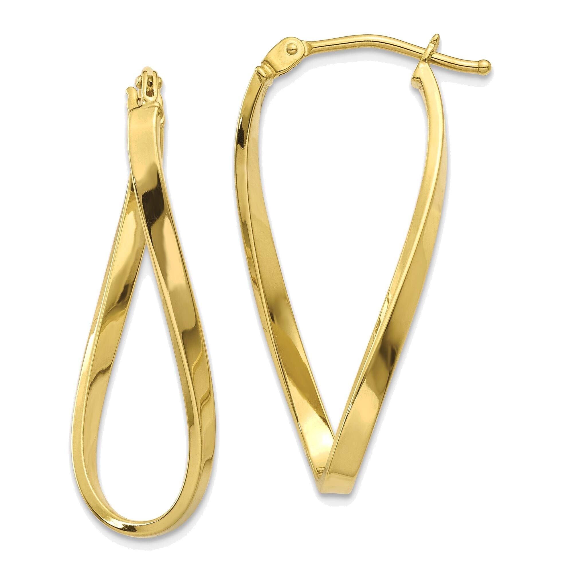10K Yellow Gold Small Twisted Hoop Earrings - Dainty Everyday Jewelry for Women, Perfect for Work, Date Night & Gifts