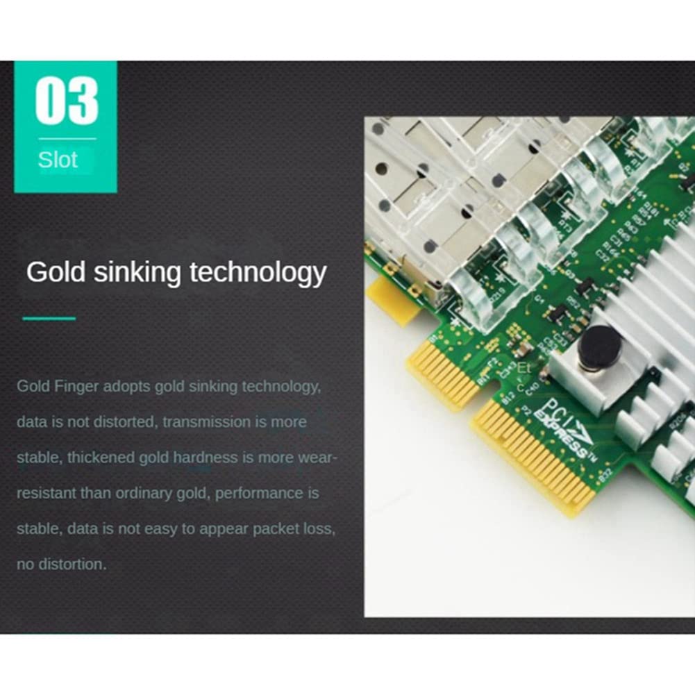 FUWIND I350-4SFP PCI-Ex4 Gigabit 4-Port Fiber Optic Server Network Card with I350AM4 Chip - High-Speed Data Transfer for Enterprise Servers & Data Centers