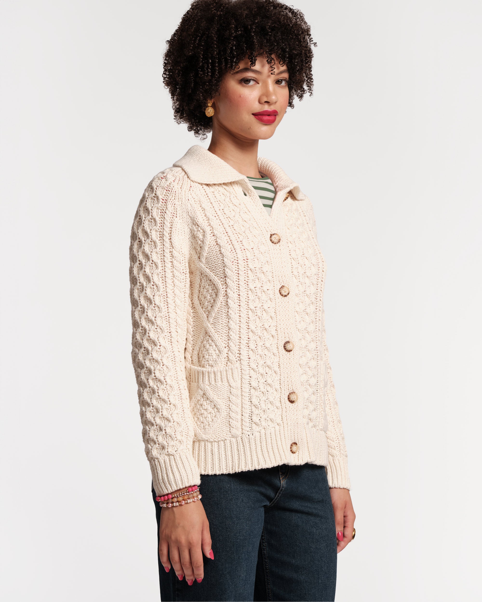Fisherman Cableknit Cardigan for Men - Warm Wool Sweater with Classic Knit Design - Perfect for Fall, Winter & Outdoor Activities