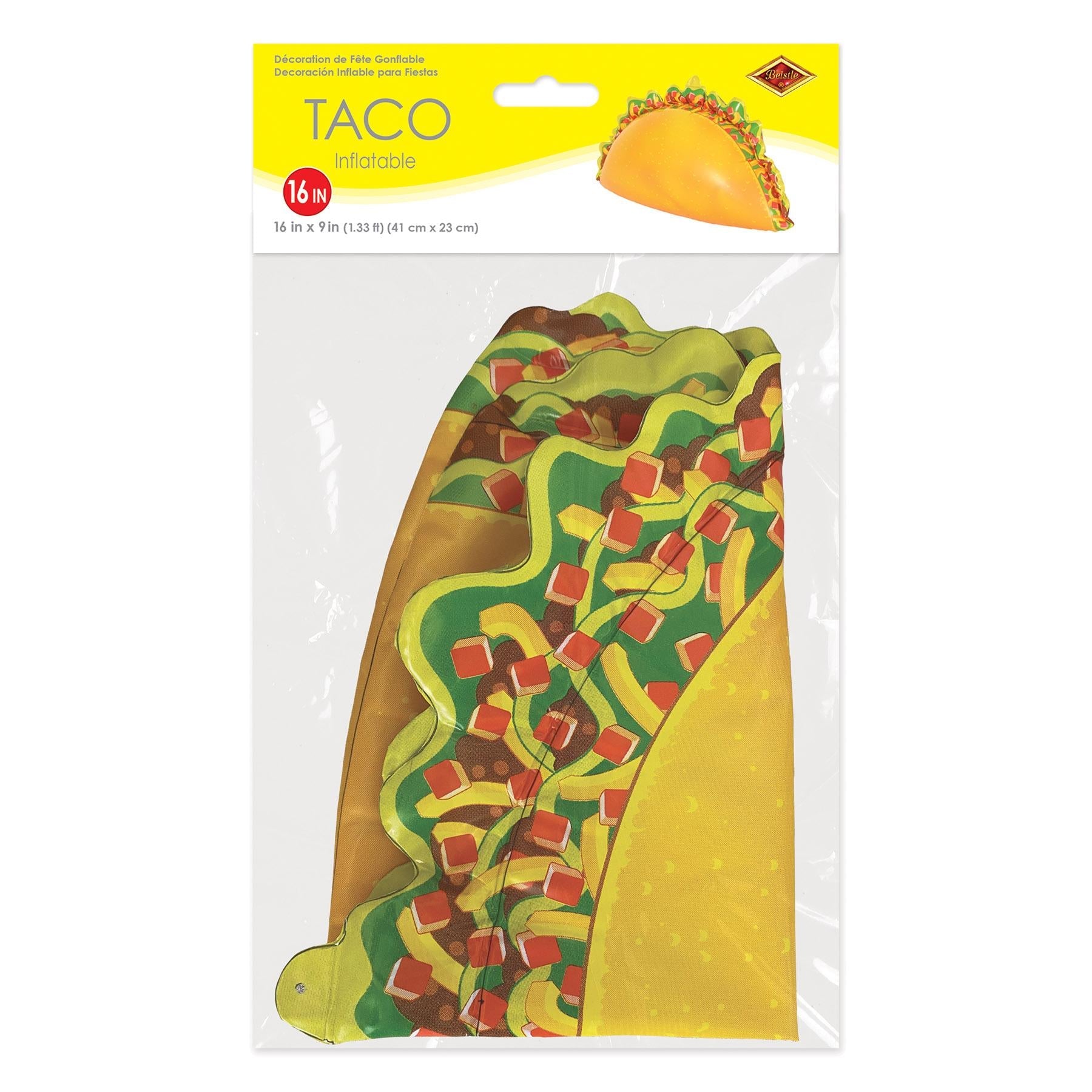12 Pack Beistle Fiesta Inflatable Taco Party Decorations - Fun Taco-Shaped Balloons for Cinco de Mayo, Mexican Fiesta, Birthday & Themed Parties
