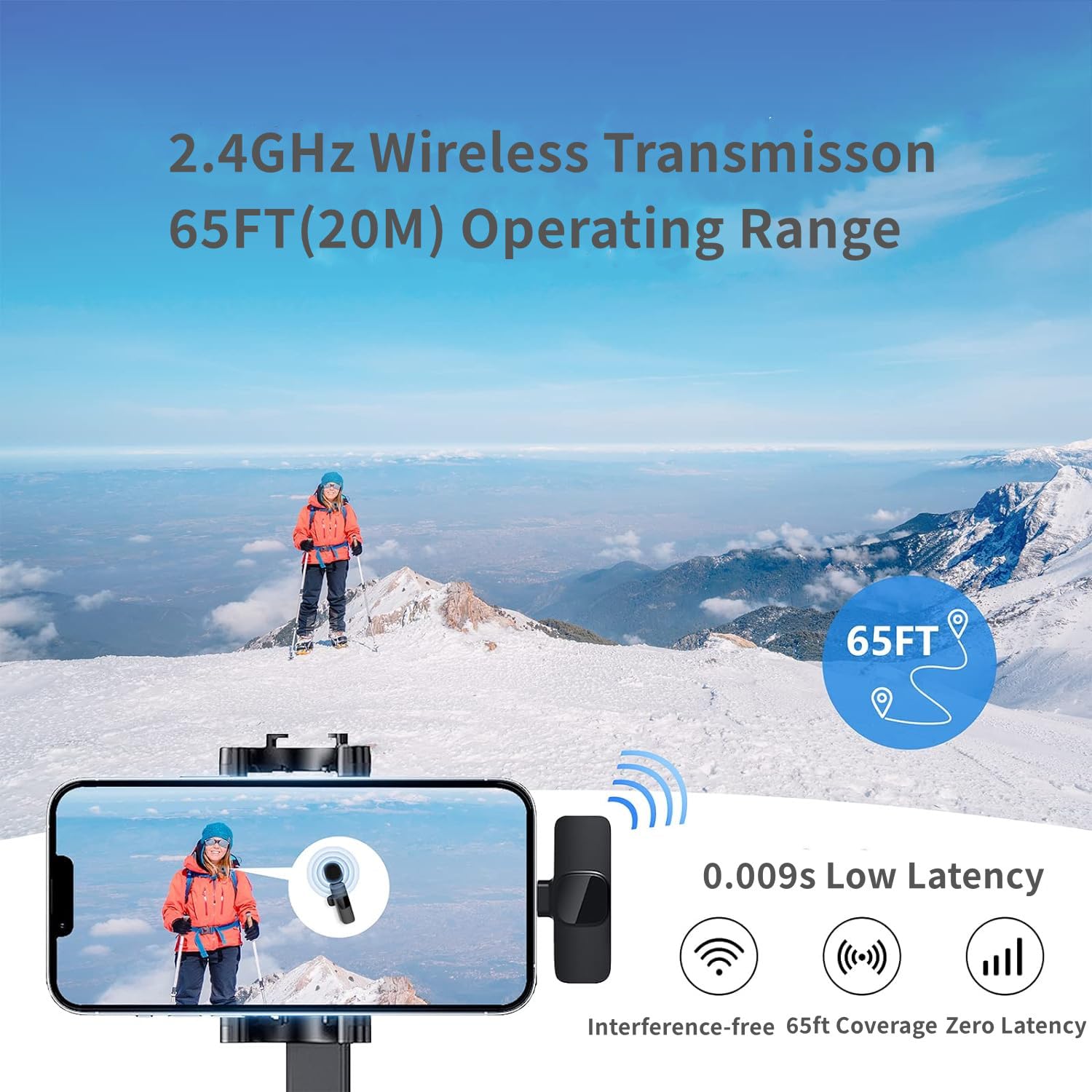 2 Pack Wireless Lavalier Microphone for iPhone & iPad - Mini Clip-on Mic for Professional Video Recording, Live Streaming, YouTube, TikTok, Vlogging & Facebook (Perfect for Interviews, Podcasts & Online Classes)