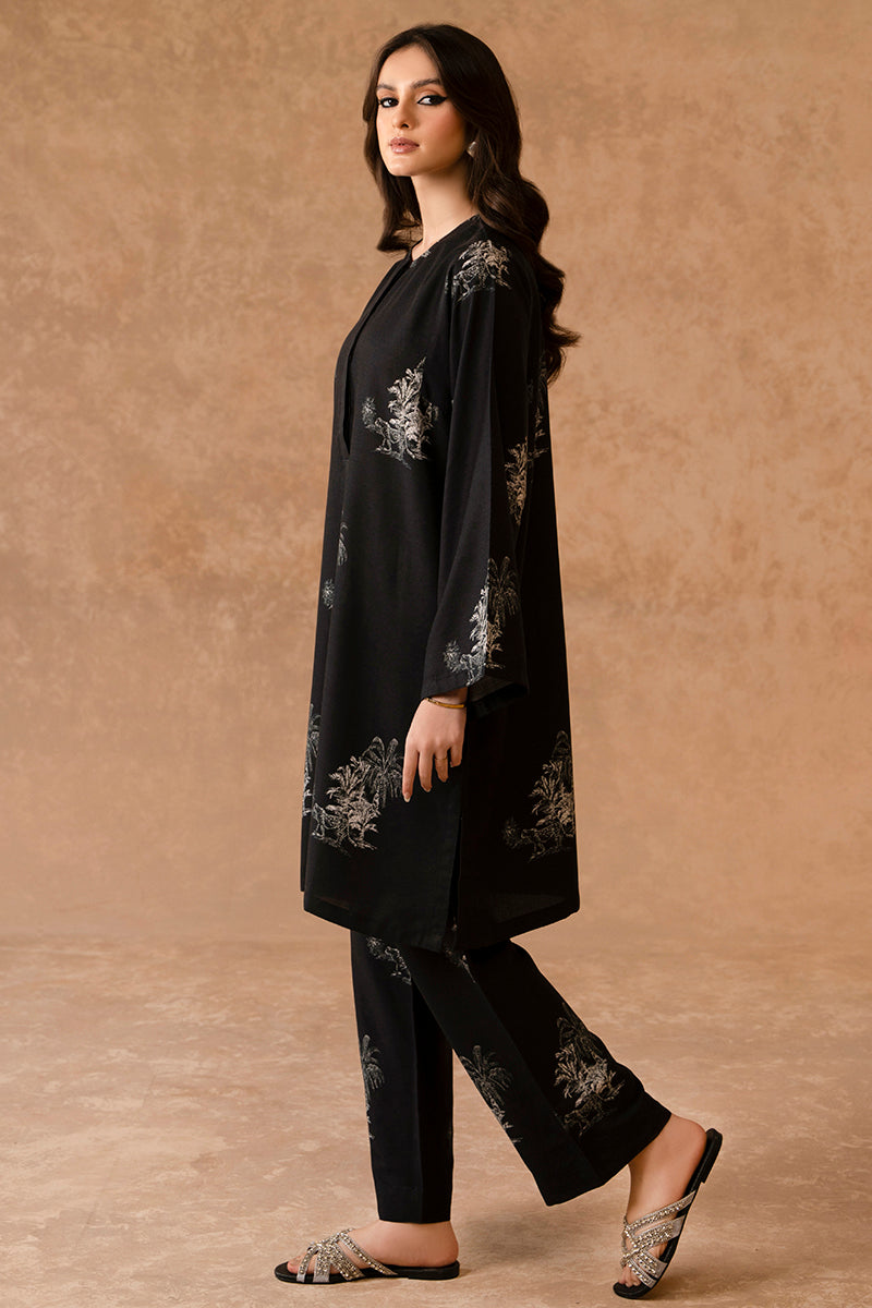 Midnight Mist 2-Piece Linen Printed Suit for Women - Breathable Summer Outfit for Casual Wear, Office & Special Occasions