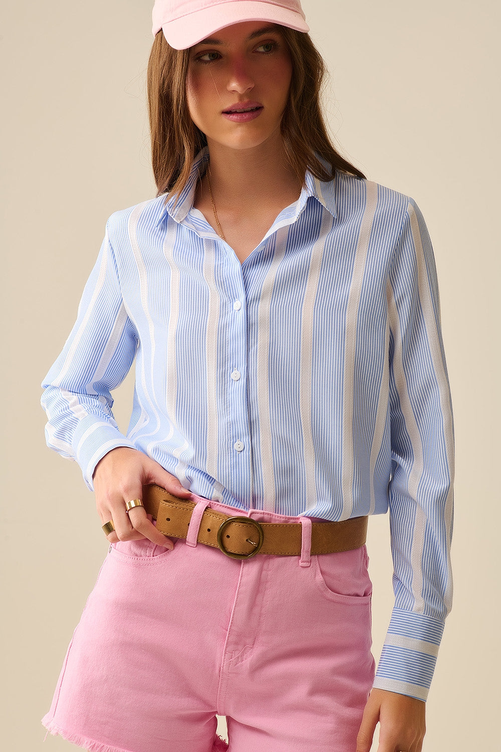 Soft Blue and White Striped Shirt - Breathable Fabric for Casual Wear, Office & Summer Outfits | Men's & Women's Fashion