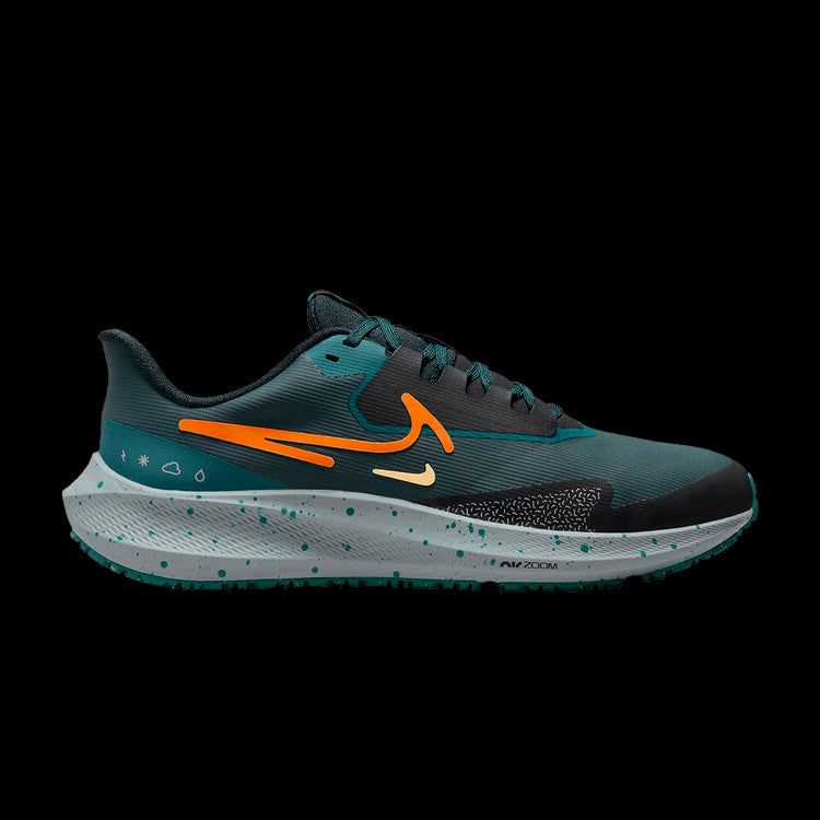 Nike Pegasus 39 Shield Men's Running Shoes - Deep Jungle/Safety Orange - Size 10 D Medium - Waterproof Trail Running & Winter Jogging Shoes for Men