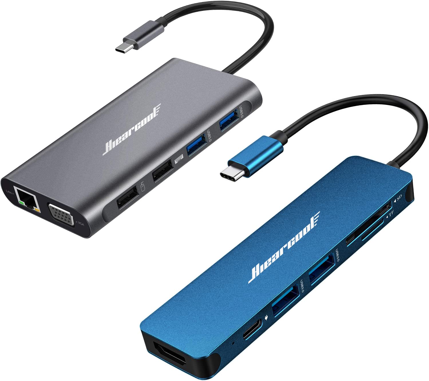 Hiearcool 11-in-1 USB C Docking Station with HDMI, 7-in-1 USB C Hub Adapter - Multi-Port USB C to HDMI Dongle for MacBook Pro/Air, iPad, Dell XPS, Surface Pro - Perfect for Home Office, Remote Work & Travel
