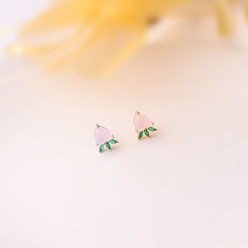 20G Mini Peach Helix Anti Tragus Fruit Stud Earrings - Dainty Cartilage Piercing Jewelry for Women | Perfect for Everyday Wear & Special Occasions