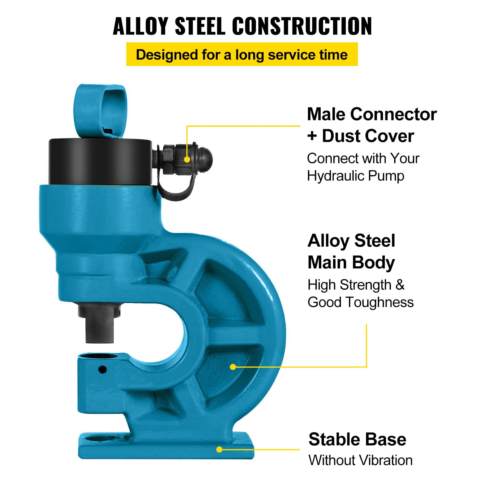 Happybuy CH-60 Hydraulic Hole Punching Tool - 31T Heavy Duty Hole Digger & Force Puncher for Iron Plate, Copper Bar, Aluminum & Stainless Steel - Perfect for Metal Fabrication, Electrical Installations & DIY Projects