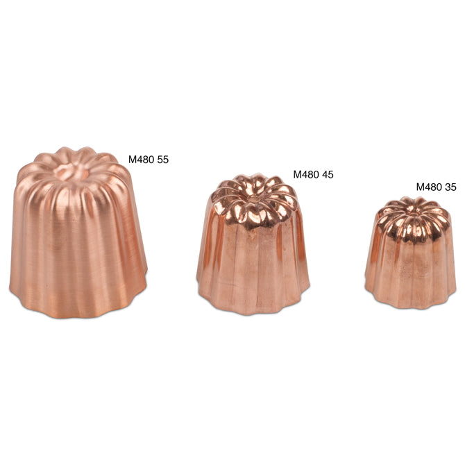 Premium Cannele Copper Molds with Tin Lining - Professional French Pastry Baking Tools for Home Chefs & Bakers - Perfect for Making Traditional Cannelés de Bordeaux Desserts