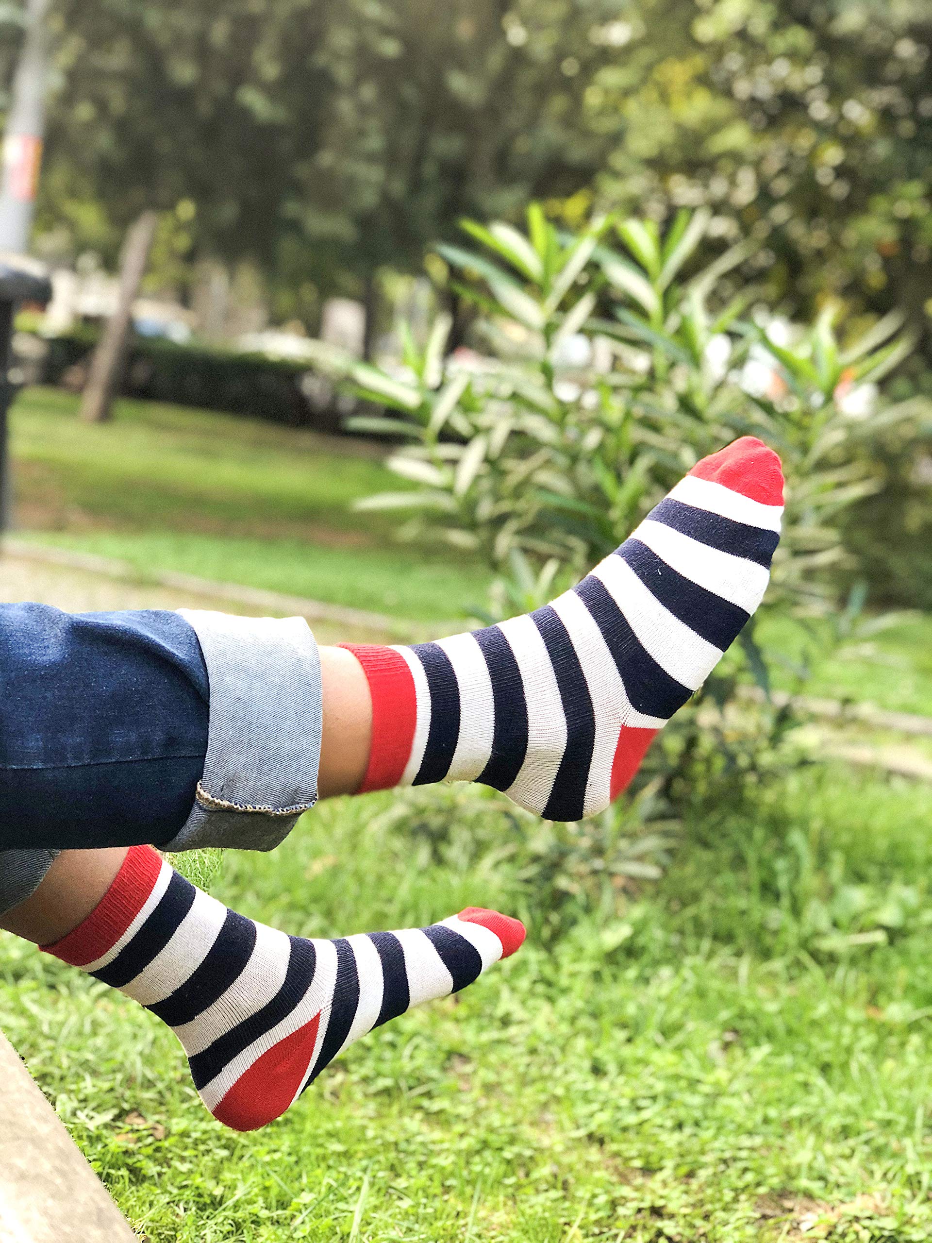 Kids 5-Pair Fun Colorful Cotton Crew Socks Gift Set - Soft Comfortable Dress Socks for School, Sports & Daily Wear