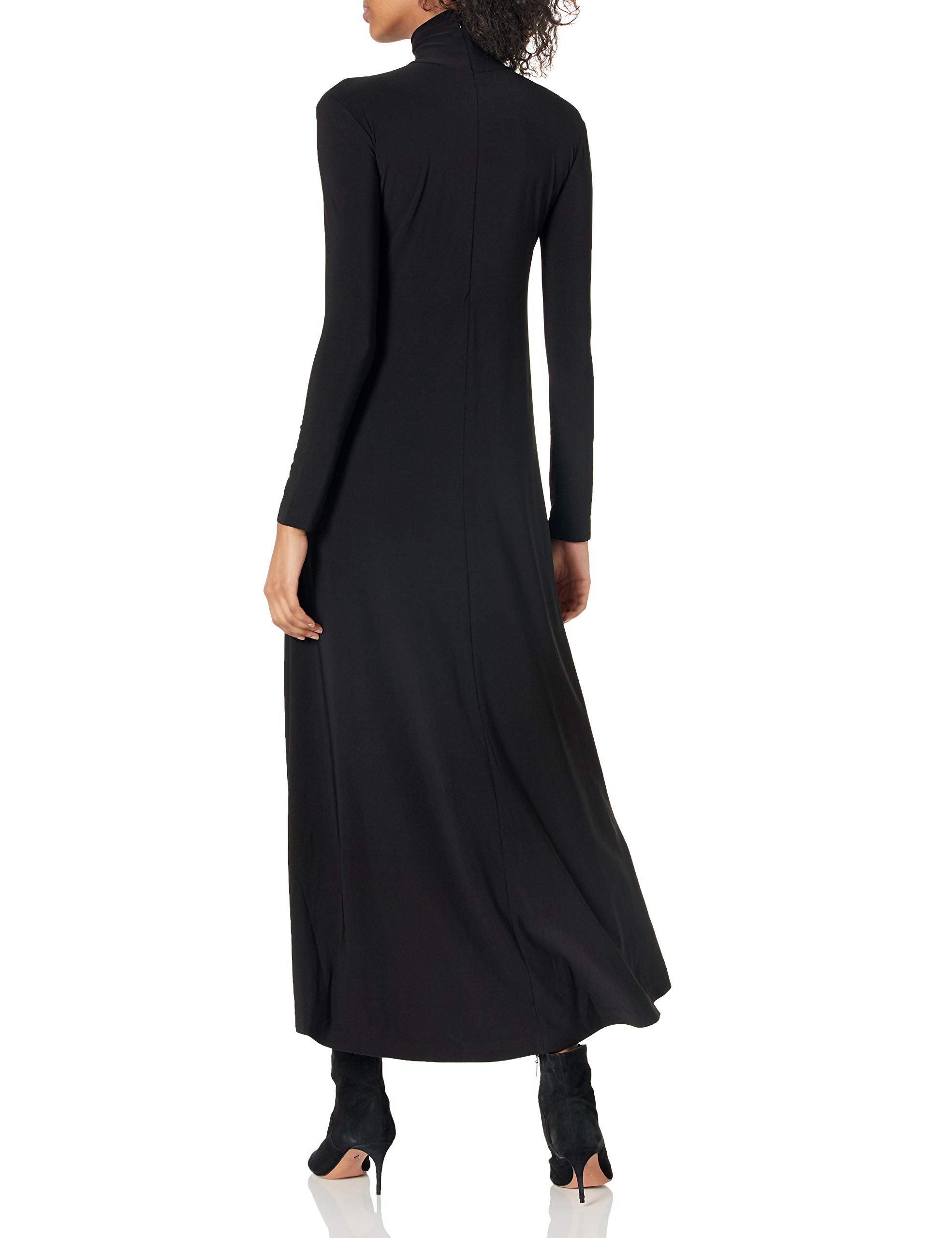 Norma Kamali Women's Long Sleeve Turtleneck Swing Dress - Elegant Casual & Office Wear for Fall/Winter Seasons
