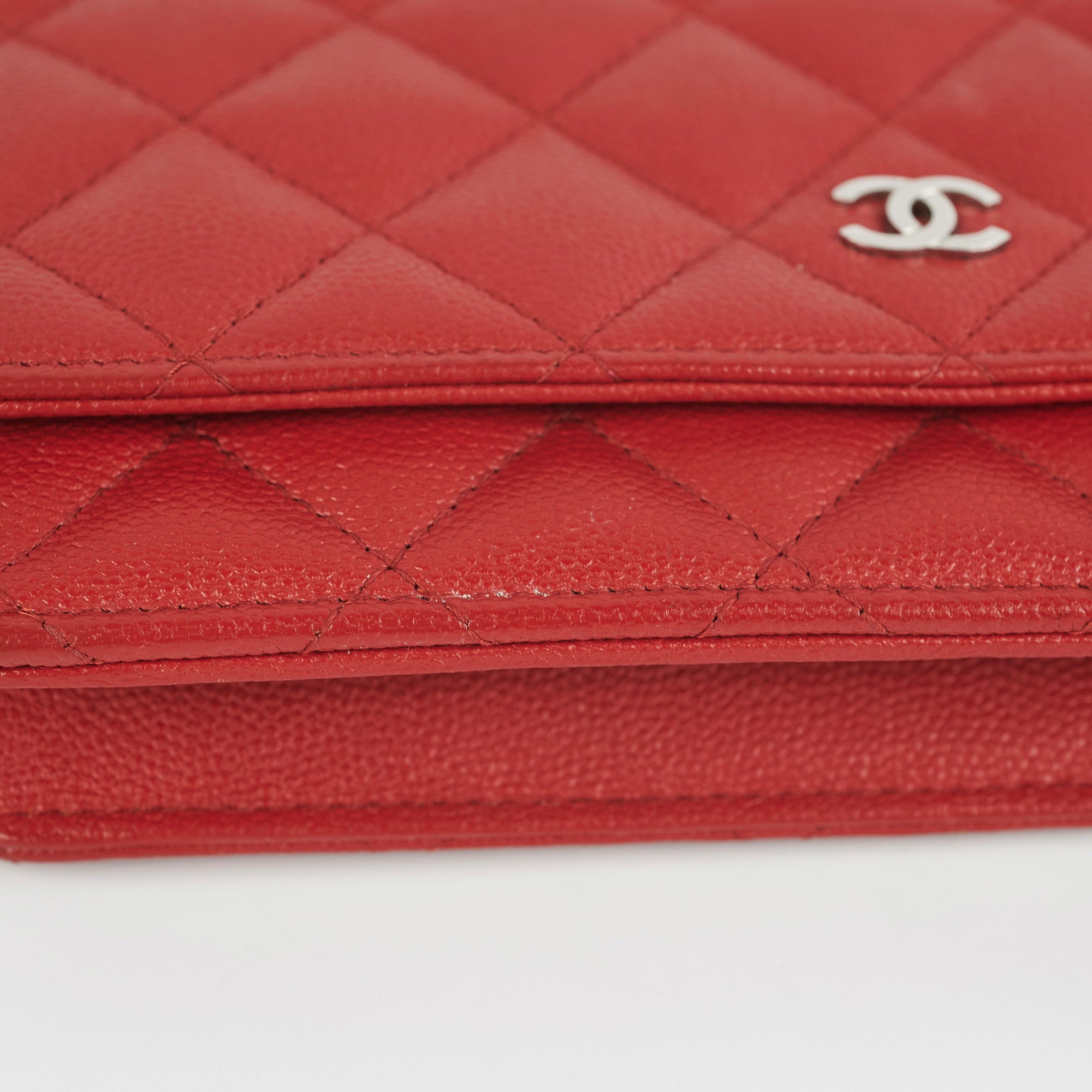 Chanel Caviar Leather Wallet on Chain WOC Crossbody Bag in Red | Luxury Designer Handbag for Women | Perfect for Parties, Date Nights & Everyday Use