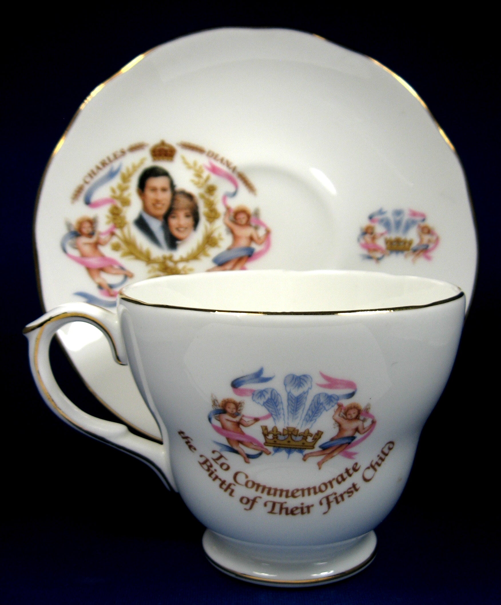 Prince William Birth Charles and Diana Commemorative Bone China Cup and Saucer Set 1982 - Royal Collectible for Tea Lovers & British Monarchy Enthusiasts