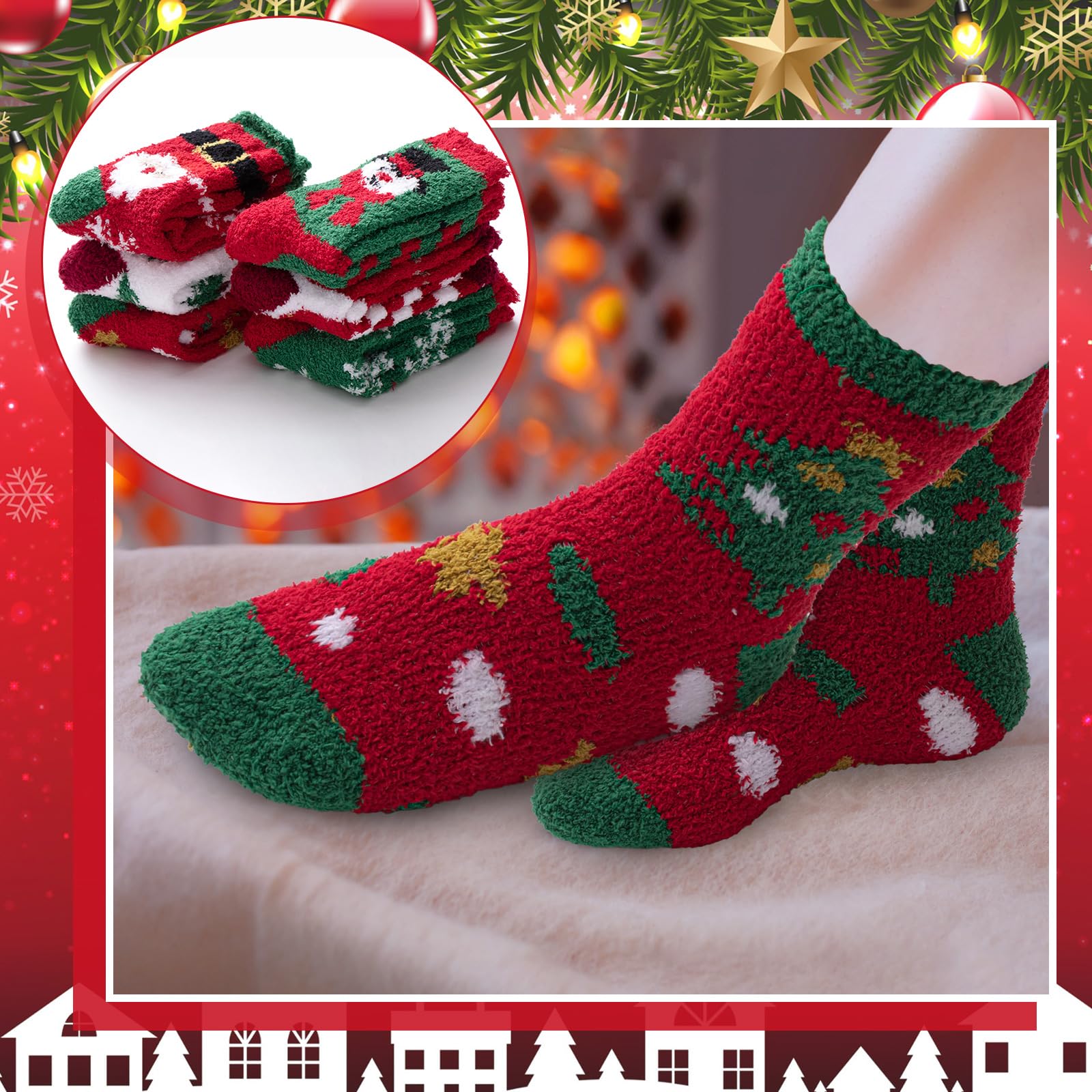 24 Pairs Christmas Cupcake Fuzzy Socks for Women - Bulk Holiday Gift Set for Xmas, Valentine's Day, Teachers & Colleagues - Cozy Winter Socks for Gifting, DIY Crafts & Christmas Celebrations