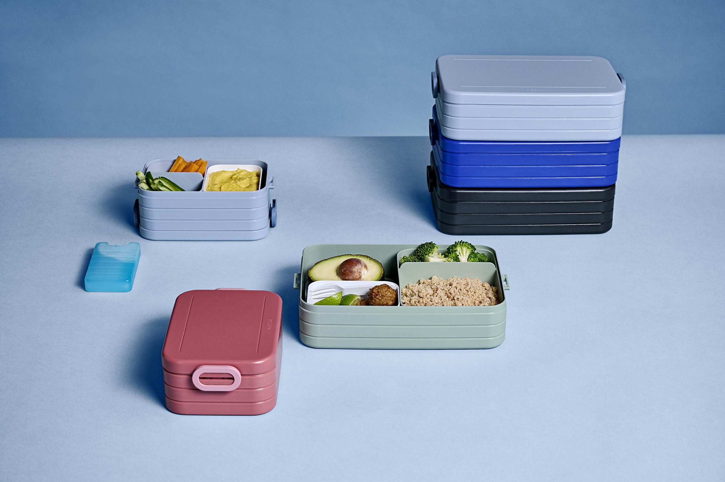 Mepal Large Bento Lunch Box for Adults - 4 Sandwiches or 8 Bread Slices Capacity - Perfect for Sandwiches, Snacks & Leftovers - Nordic Sage Design - Ideal for Office, School & Picnic Lunch Storage