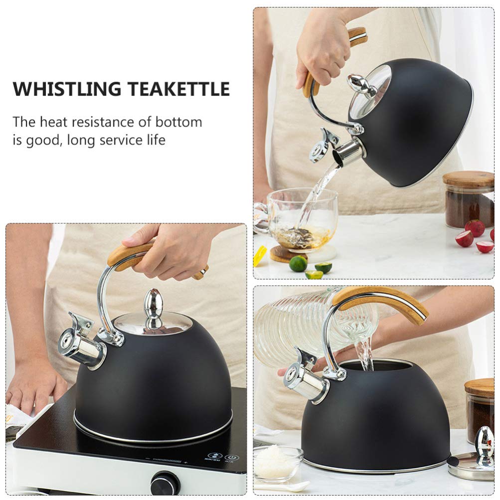 1 Pc Stainless Steel Whistling Tea Kettle - Portable Household Water Heating Kettle for Stovetop & Camping - Durable & Practical Kitchen Essential for Tea, Coffee & Hot Water