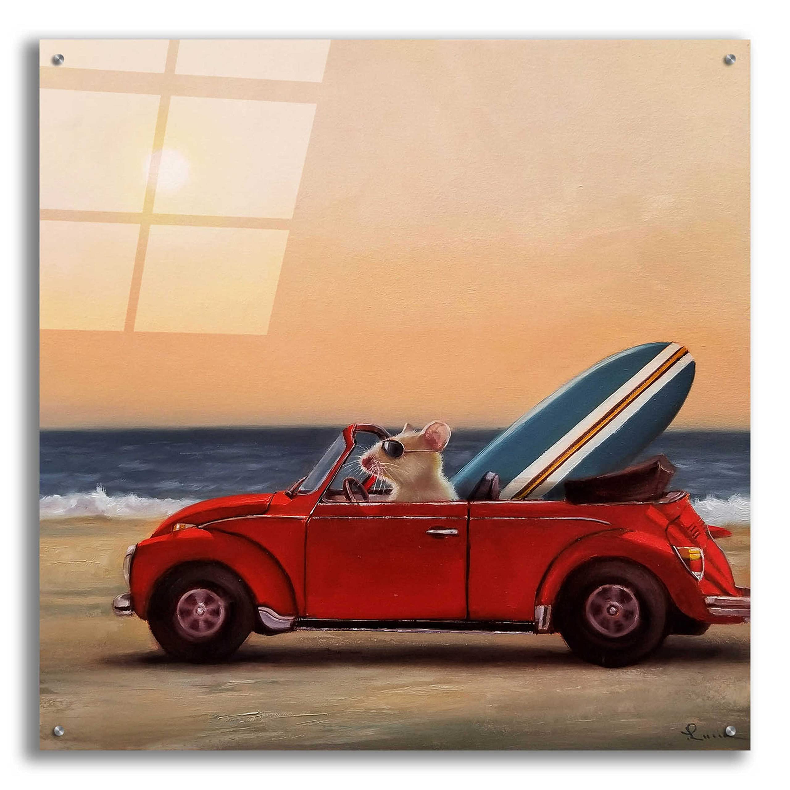 Lucia Heffernan 'Beach Bound' 36x36 Inch Canvas Art Print - Coastal Wall Decor for Living Room, Bedroom & Beach House