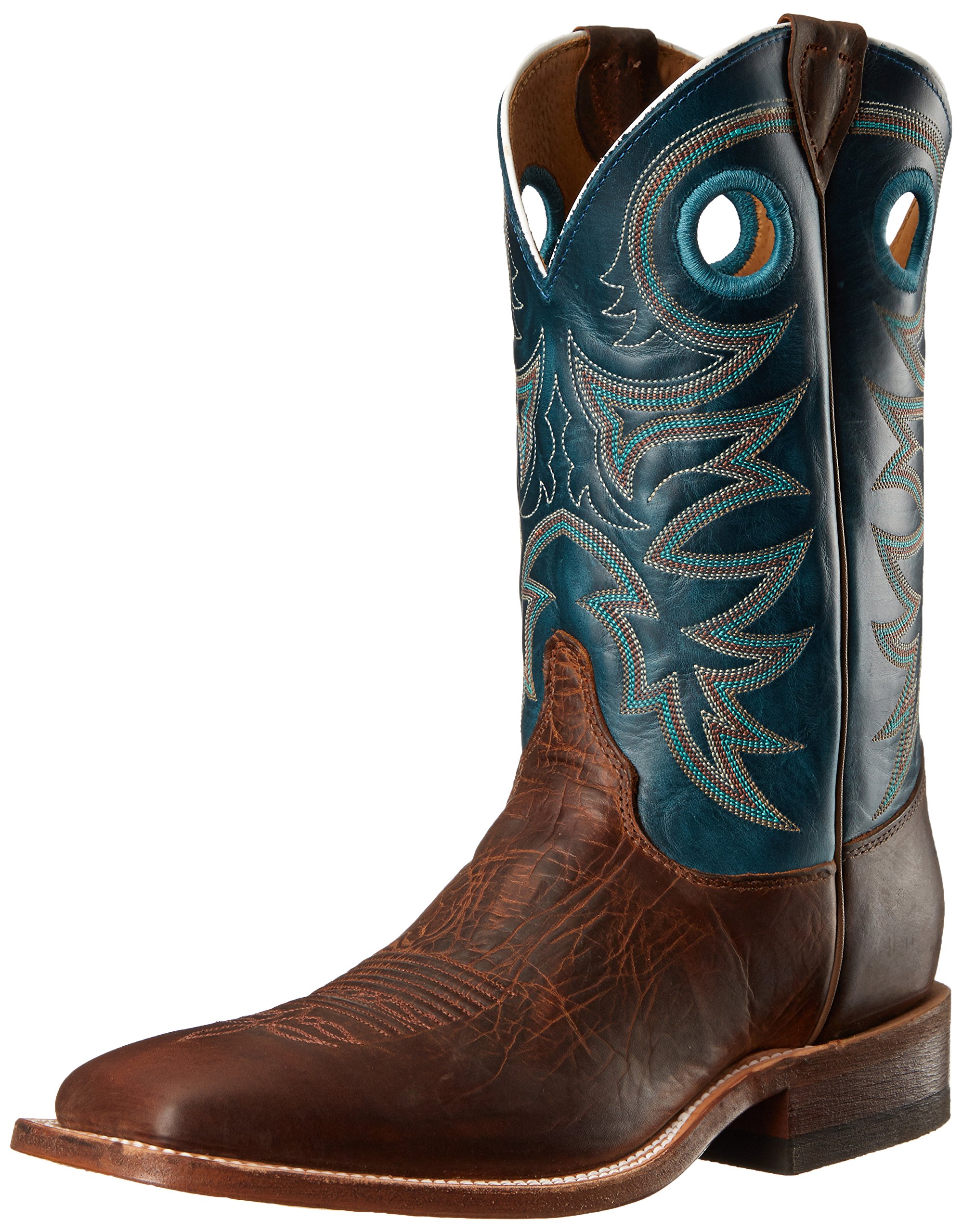 Justin Boots Men's Austin Square Toe Dress Boots - Mid Calf Western Cowboy Boots in Blue | Perfect for Rodeo, Country Dancing & Formal Occasions