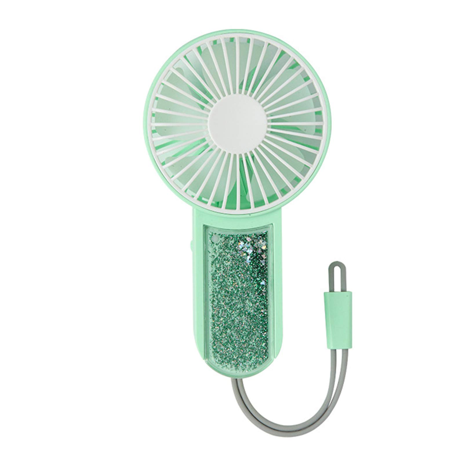 Unizhouxi USB Rechargeable Mini Handheld Fan - Portable Personal Cooling Fan with Quiet Operation for Outdoor, Travel, Home & Office Use - Green