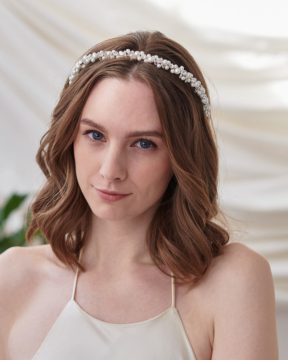 Hailey Pearl Headband for Women - Elegant Crystal Hair Accessory for Weddings, Parties & Special Occasions