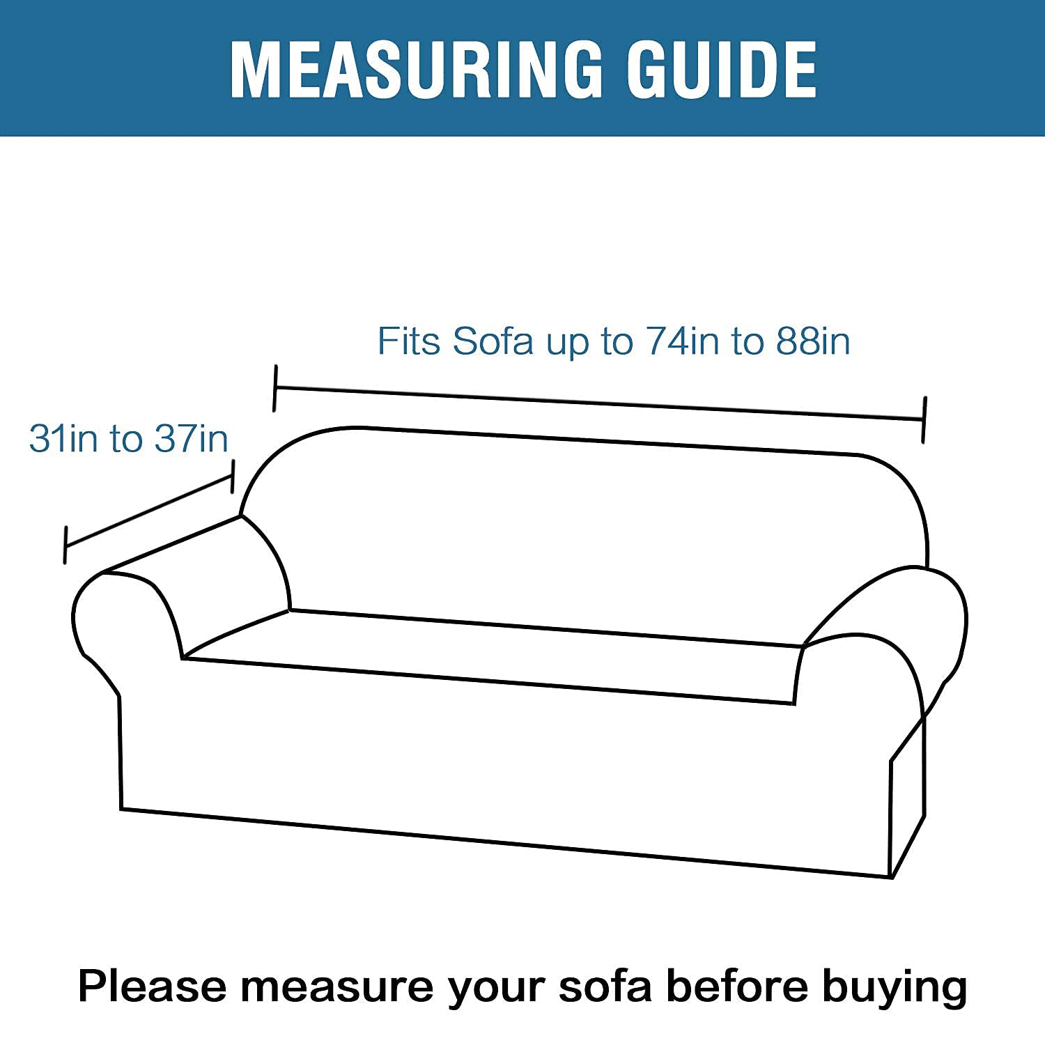 H.VERSAILTEX Stretch Sofa Covers Set - 3 Cushion Couch Cover, 2 Cushion Loveseat Cover & Armchair Slipcover - Soft Spandex Fabric, Easy Fit, Ivory - Perfect for Living Room, Bedroom, and Home Decor Protection