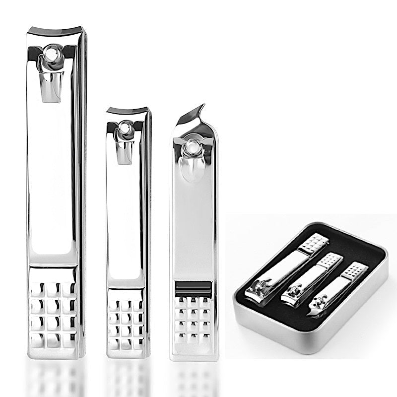 Premium Stainless Steel Nail Clippers Set - 3 Piece Professional Manicure Kit for Home & Travel - Perfect for Toenails, Fingernails & Grooming