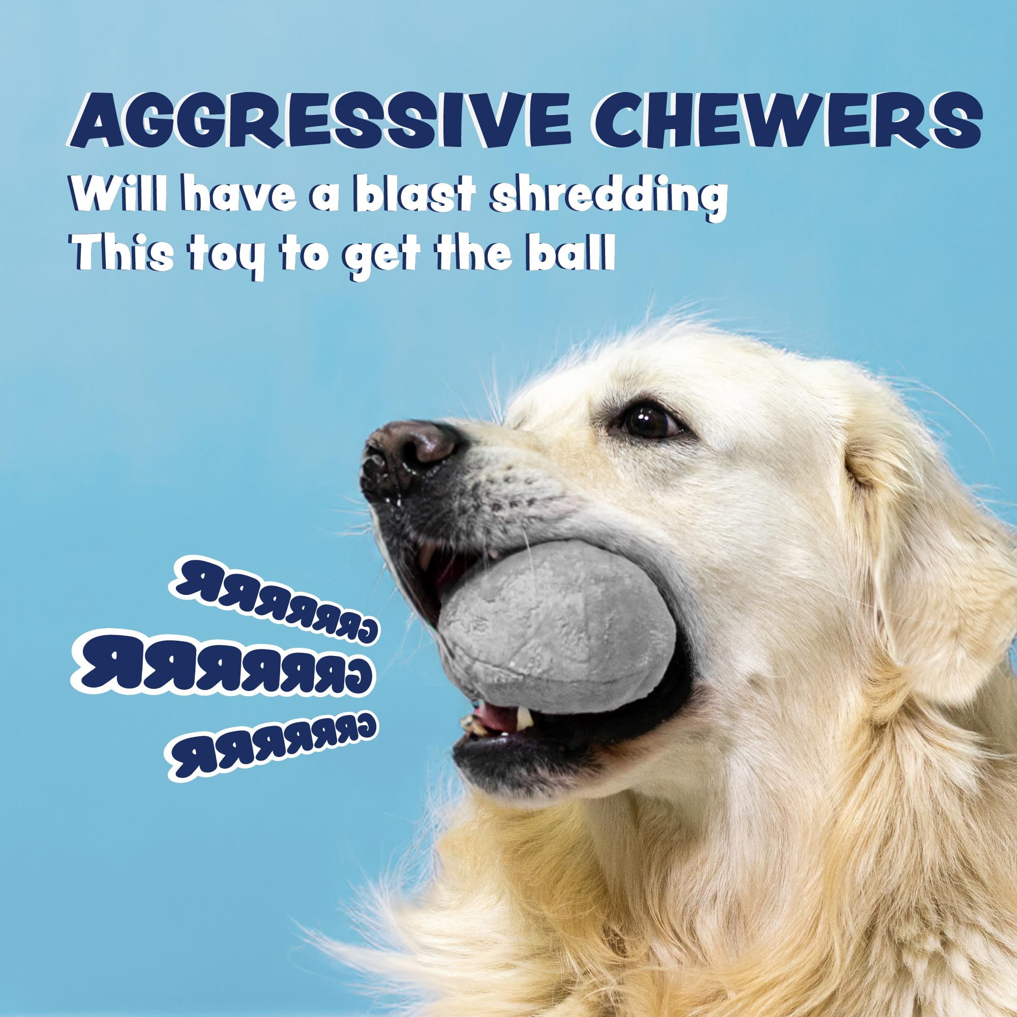 Durable 3-in-1 Squeaky Dog Toys for Aggressive Chewers - Interactive Chew Toys for Small, Medium & Large Breed Dogs - Puppy Teething Relief - Grey Dog Toys for Indoor & Outdoor Play