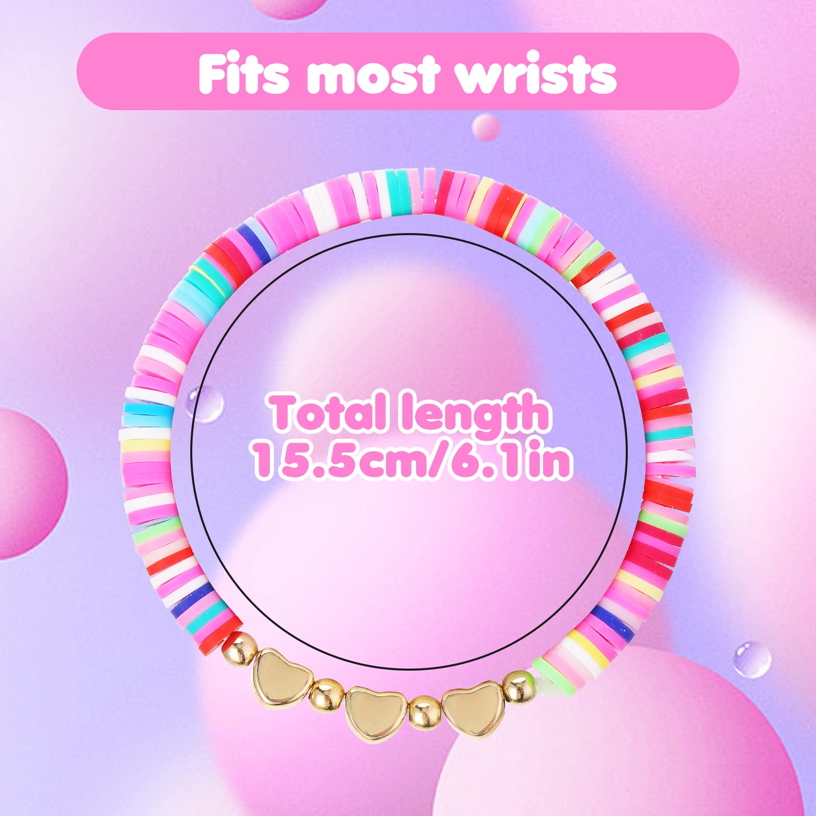 12-Pack Thinp Friendship Bracelets for Kids & Adults - Adjustable Flat Beads with Letters, Hearts & Evil Eye Designs | Cute Inspirational Jewelry for Girls, Women & Men | Perfect for Parties, Gifts & Everyday Wear