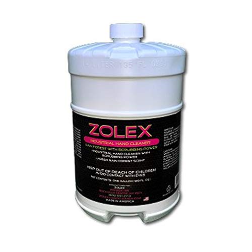 Zolex Rainforest Hand Cleaner with Scrubbing Power - 4 Pack (1 Gallon Each) + Free Dispenser - Heavy Duty Hand Soap for Mechanics, Gardeners & Industrial Workers