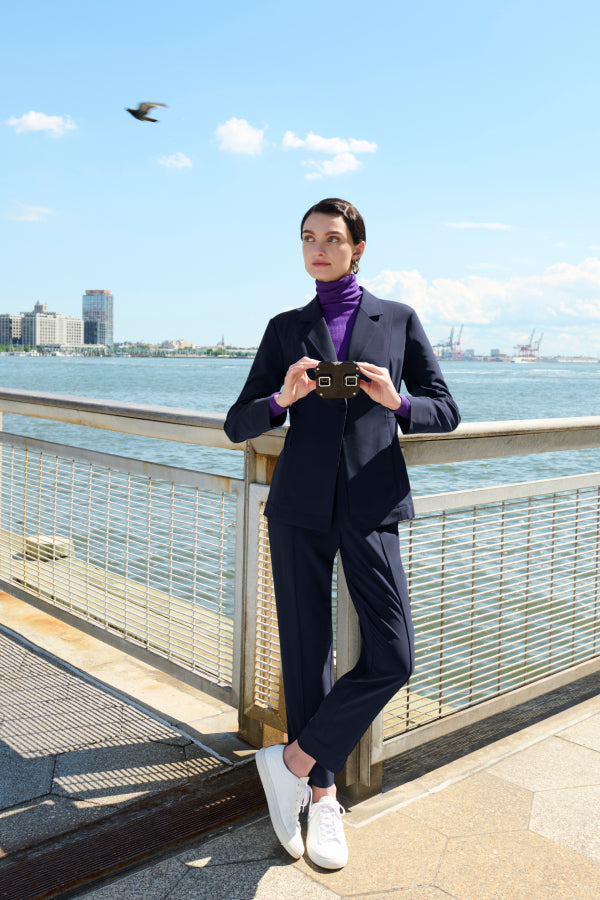 Colby Travel Pants for Men - OrigamiTech Stretch Wrinkle-Free Dark Navy Chinos - Perfect for Business Trips, Commuting & Casual Wear