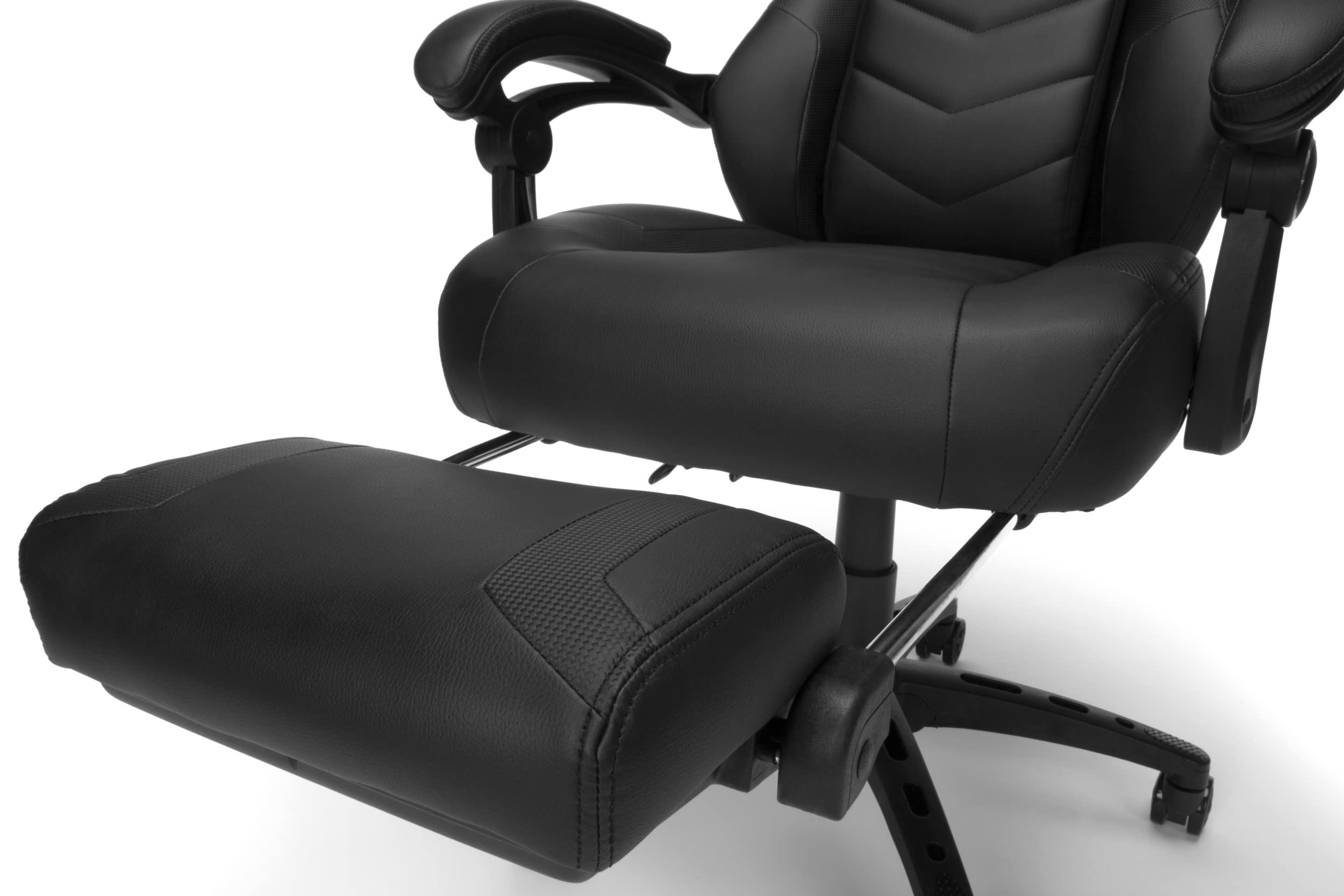 RESPAWN 110 Pro Ergonomic Gaming Chair with Adjustable Footrest & Headrest - Reclining Computer Desk Chair for Adults - Black - Perfect for PC Gaming, Office Work & Home Entertainment