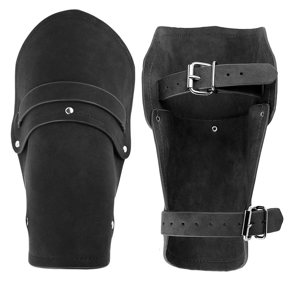 AZORA Genuine Leather Gauntlet Wristbands - Medieval Armor Bracers with Buckle Closure, Wide Arm Cuffs (2-Piece Set) for LARP, Cosplay, Renaissance Fairs & Historical Reenactments