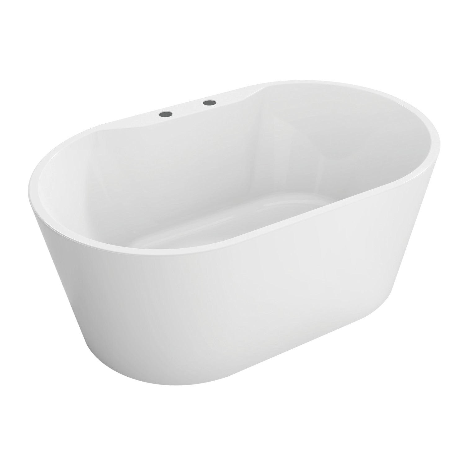 Aqua Eden VT7DE553423 55-Inch Freestanding Acrylic Oval Bathtub with Drain - Glossy White - Perfect for Luxury Bathrooms & Spa Retreats
