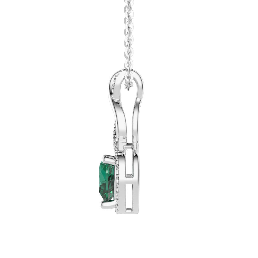 1 CT. Emerald Infinity Heart Pendant with Diamonds - Elegant Jewelry for Women, Gift for Anniversary, Valentine's Day & Special Occasions