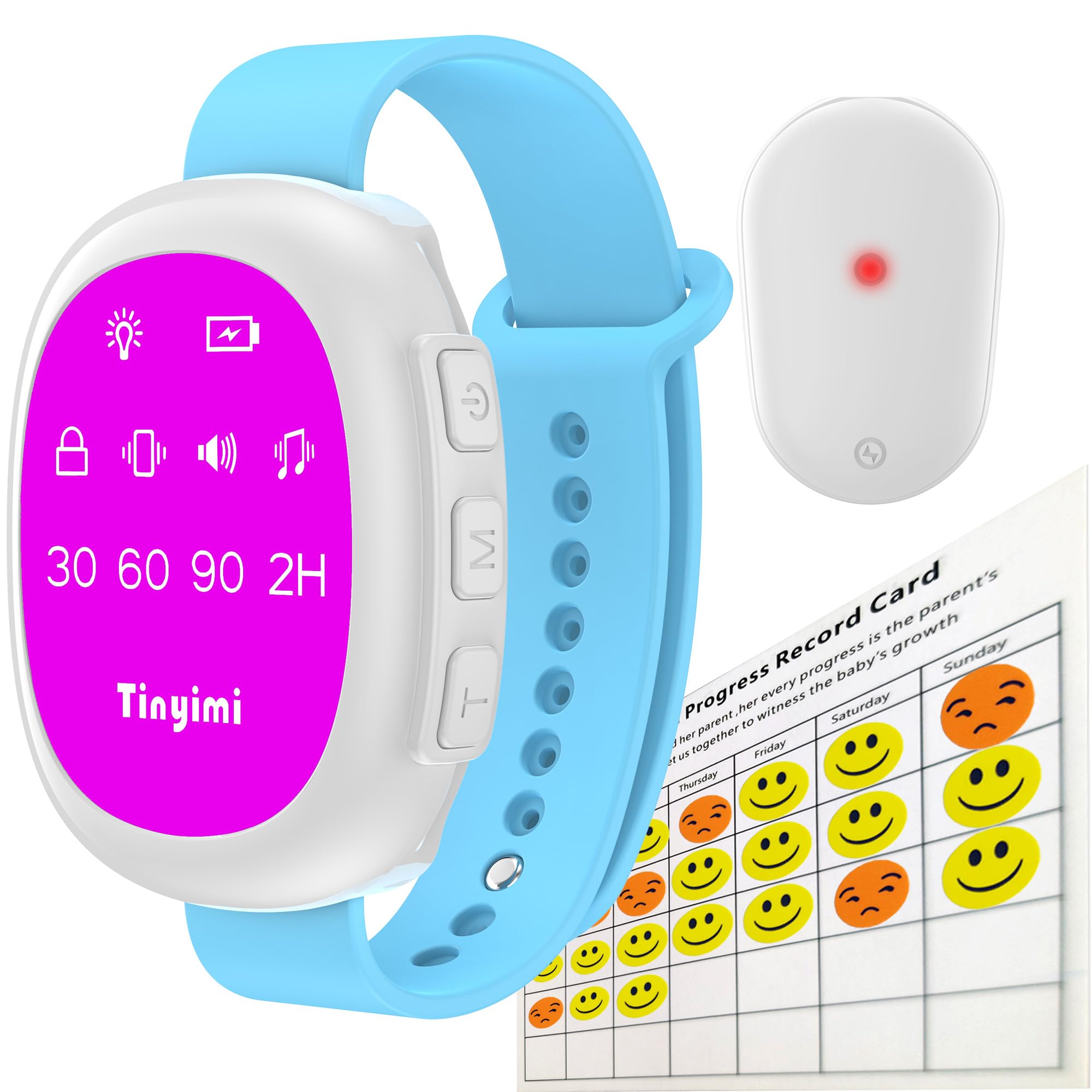 Wireless Bedwetting Alarm for Kids - Sound & Vibration Alert with Adjustable Timer - Potty Training Aid for Parents & Caregivers - Comfortable Pink Design - Perfect for Nighttime Use & Travel