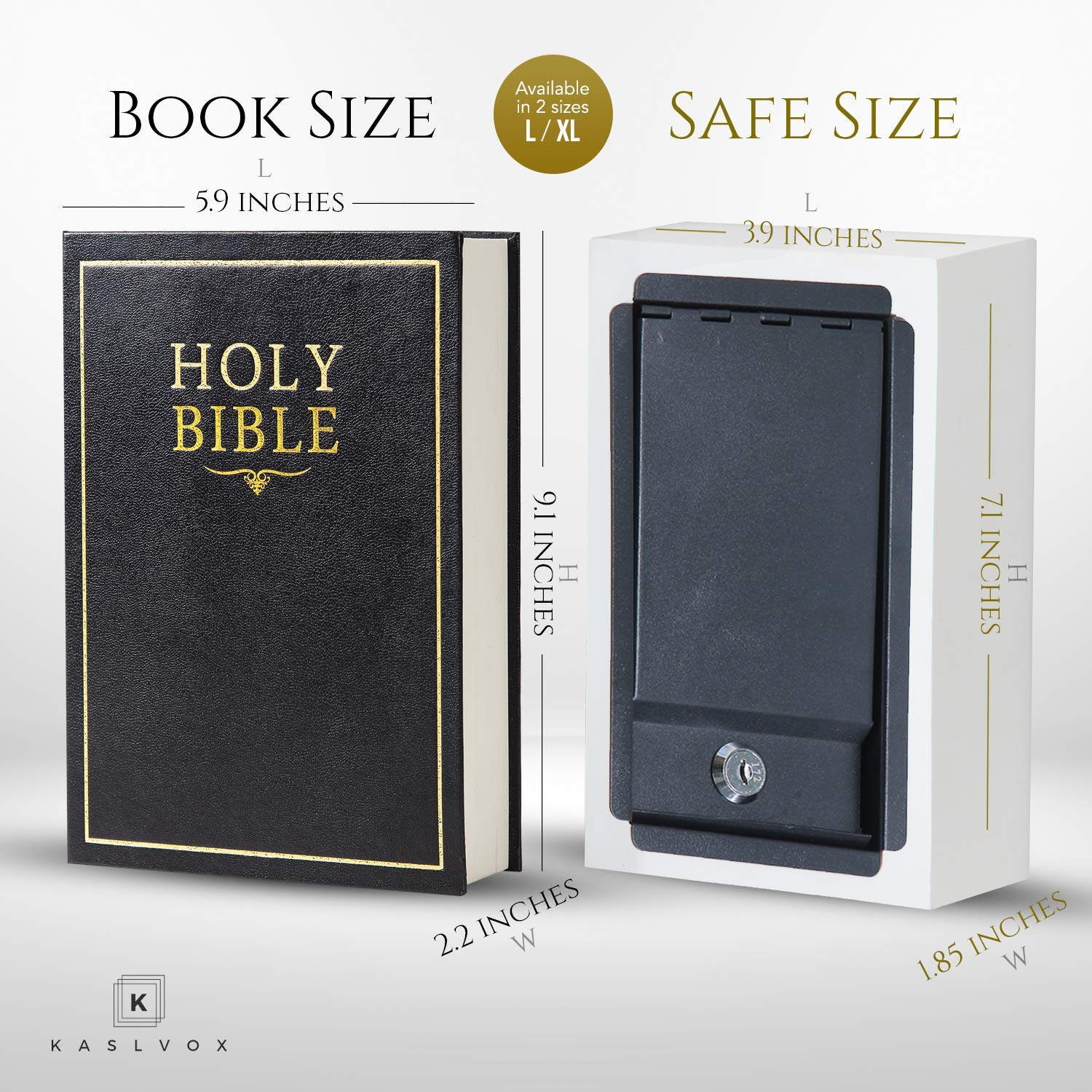 Fake Book Box Safe with Key Lock - Discreet Hidden Safe for Valuables - Diversion Safe for Home & Office - Secret Storage in Plain Sight (Bible Style, Large Size) - Perfect for Storing Cash, Jewelry & Important Documents