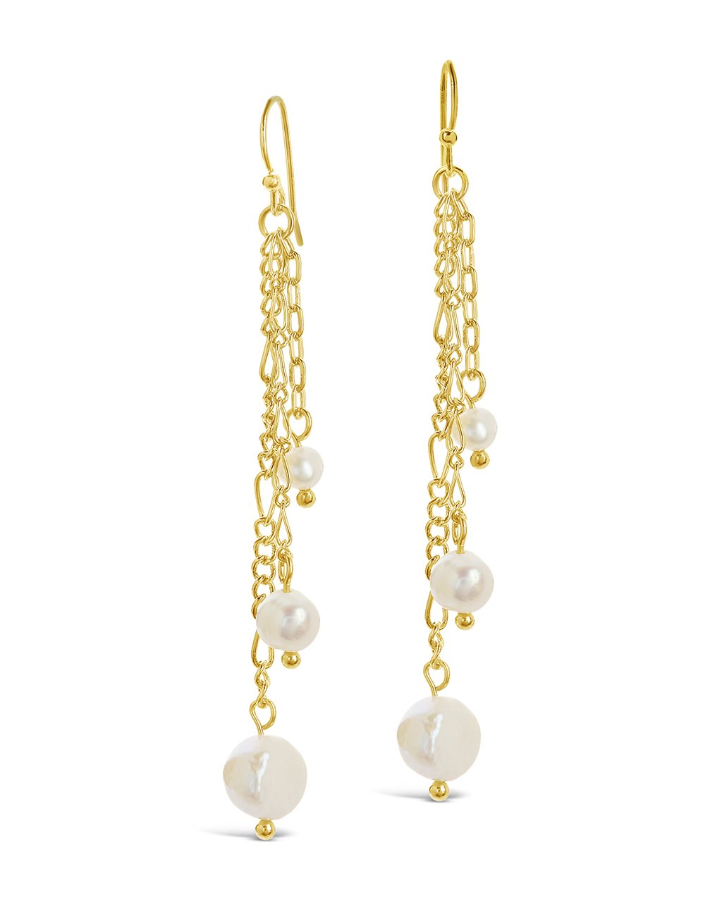 Elegant Mixed Chain Link Pearl Dangle Earrings for Women - Vintage Boho Chic Jewelry Gift for Party, Wedding & Everyday Wear